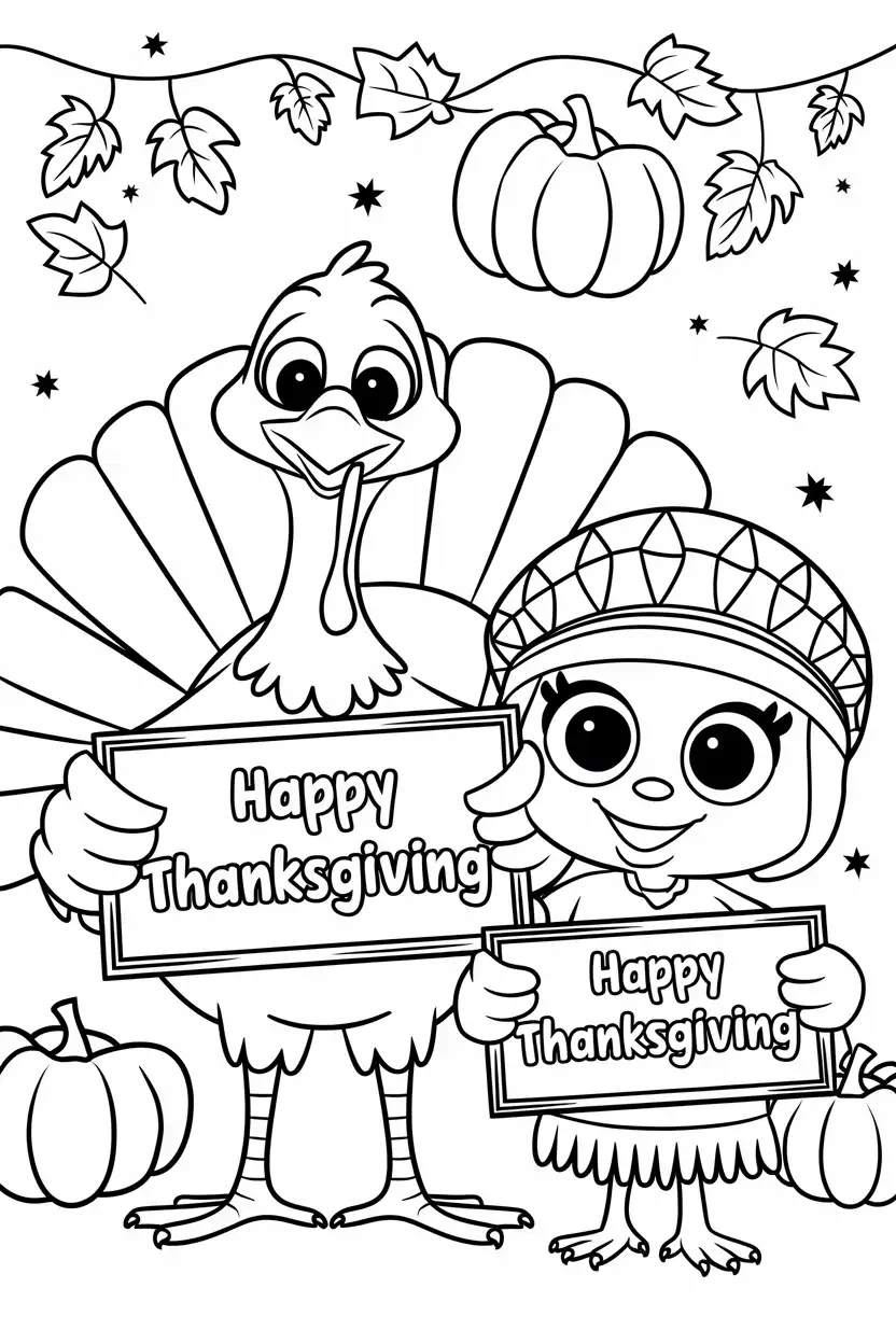 Thanksgiving Turkey Coloring Page Free