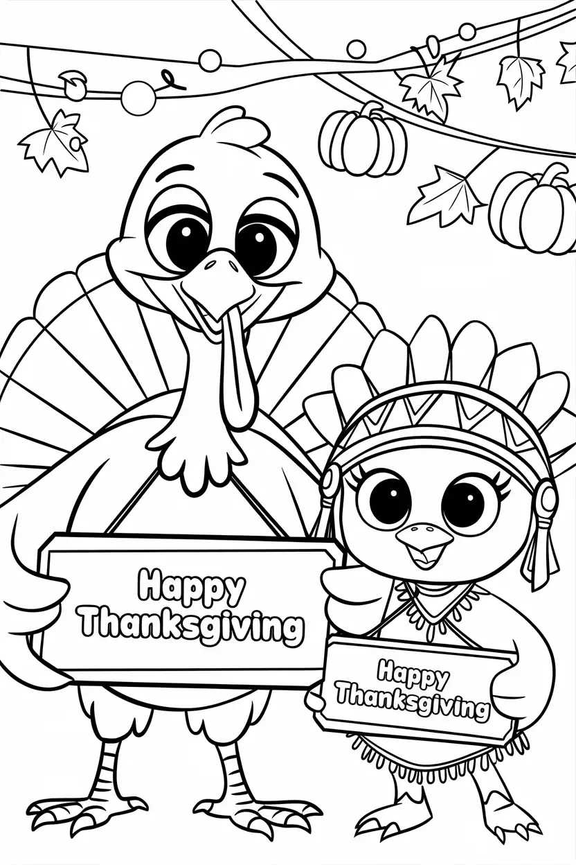 happy thanksgiving turkey coloring sheet