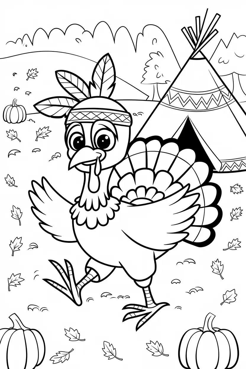 happy turkey day coloring page