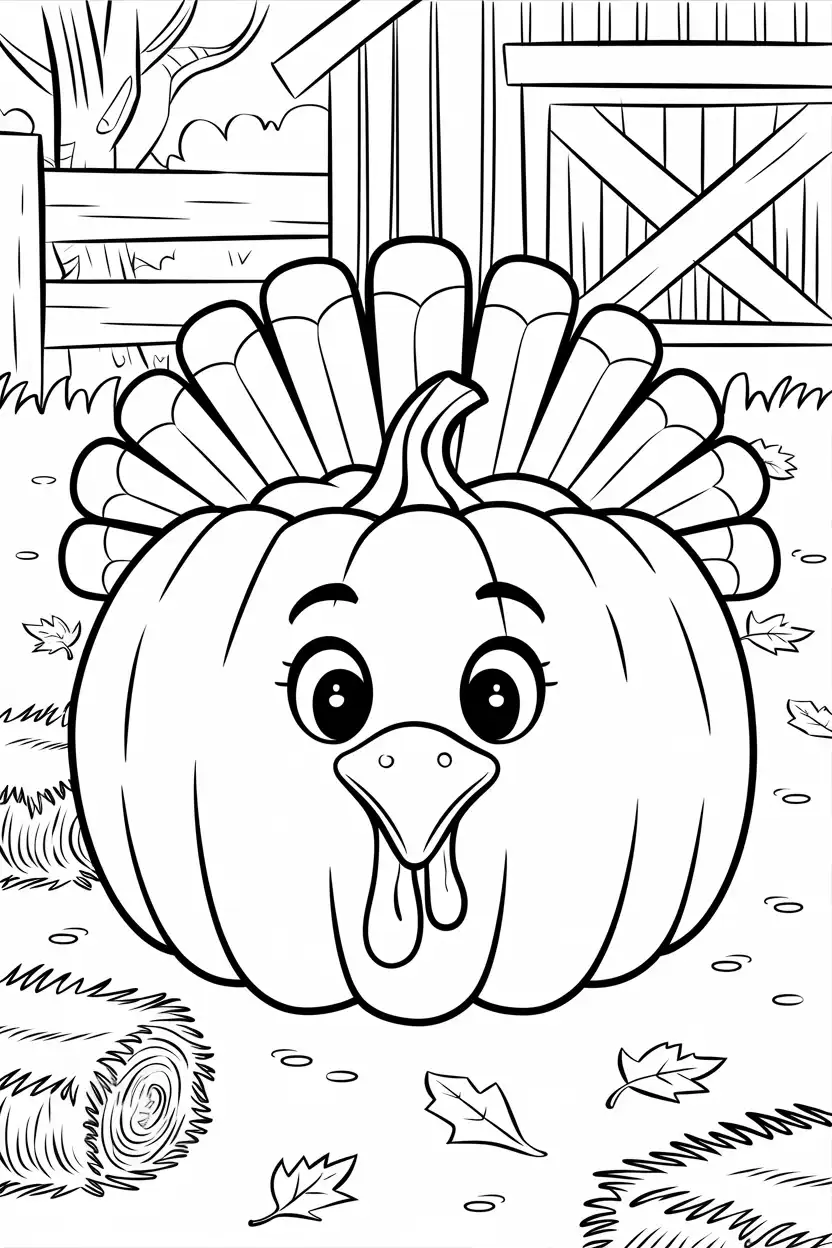 pumpkin shaped turkey in stable