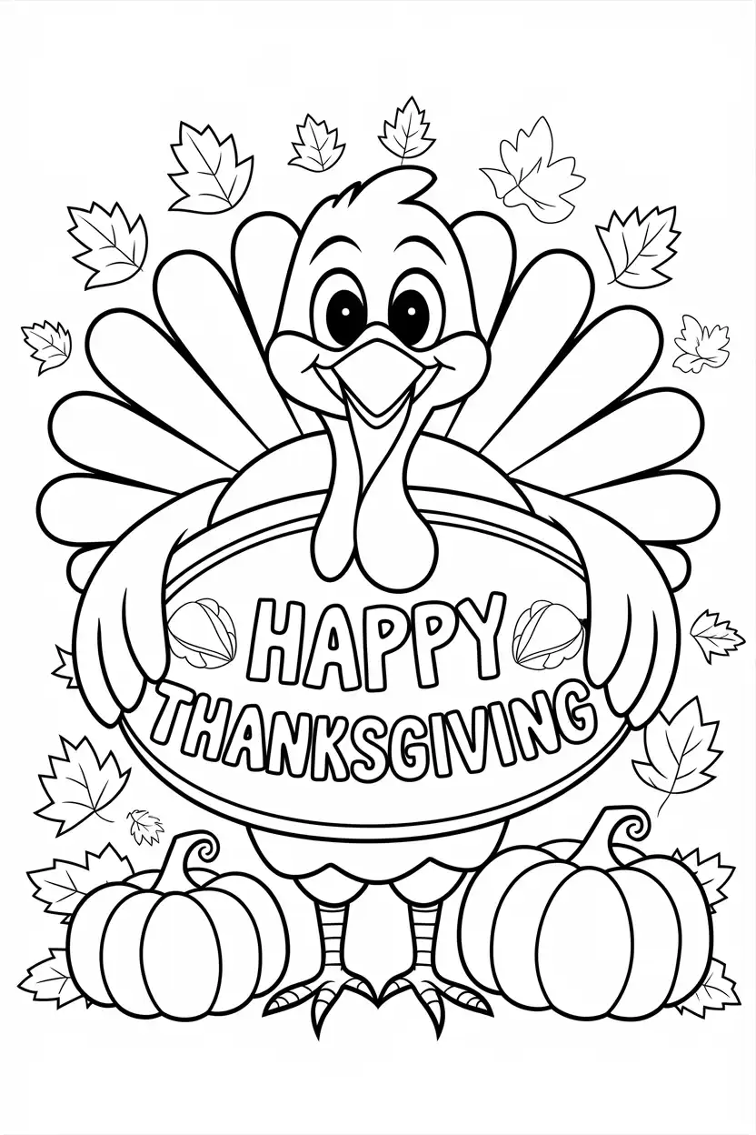 turkey and happy thanksgiving sign