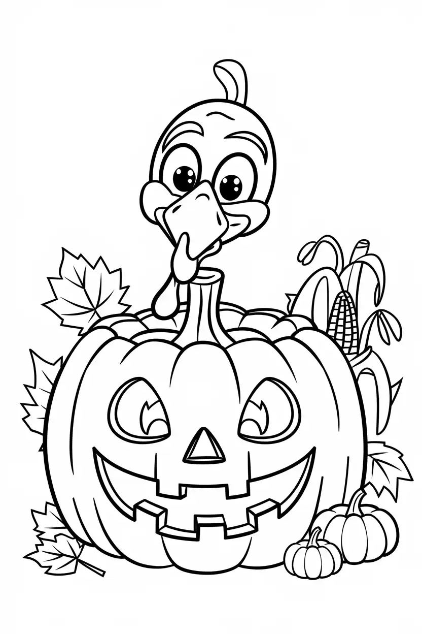 turkey and pumpkins coloring sheets free