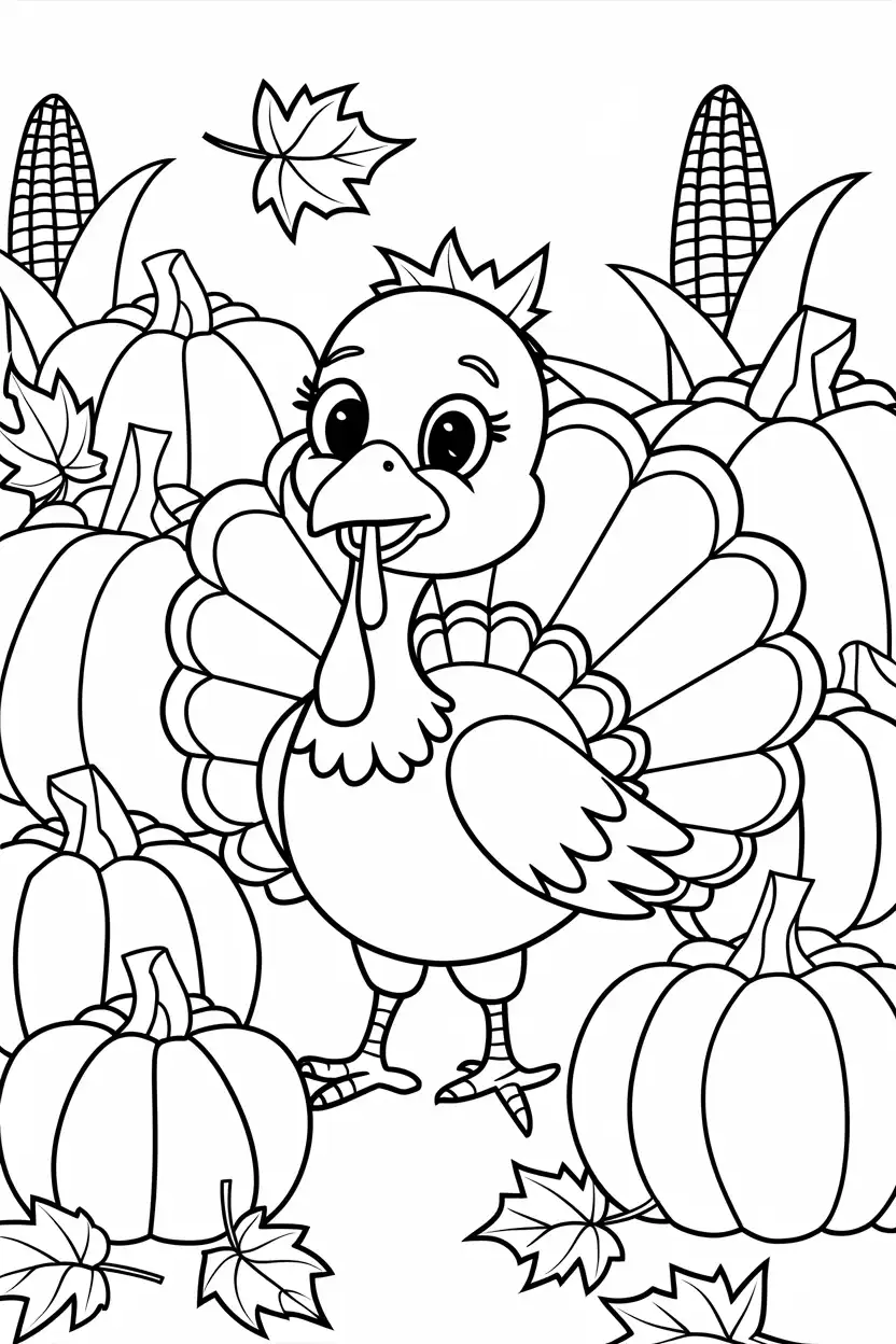 turkey coloring page for kids