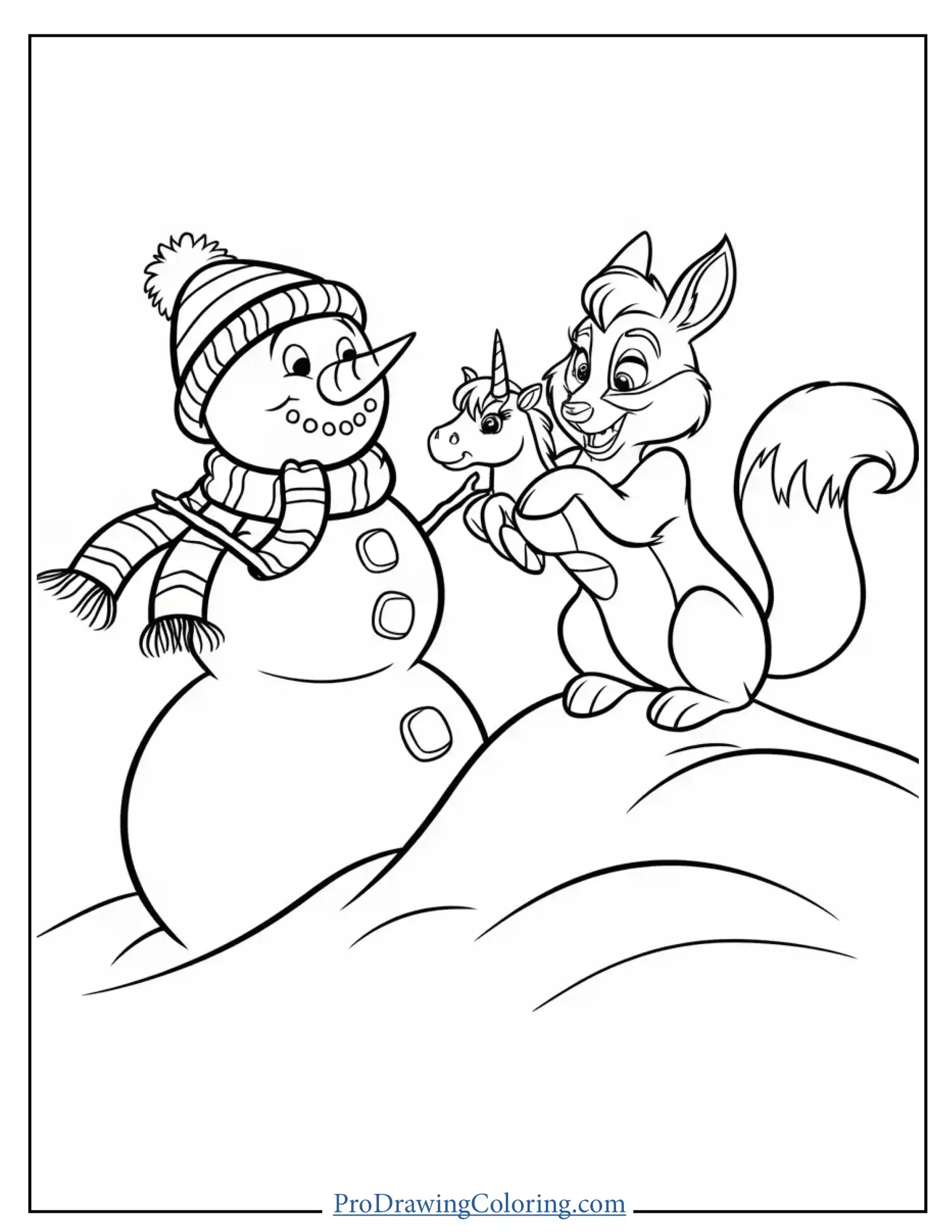 christmas snowman with fox