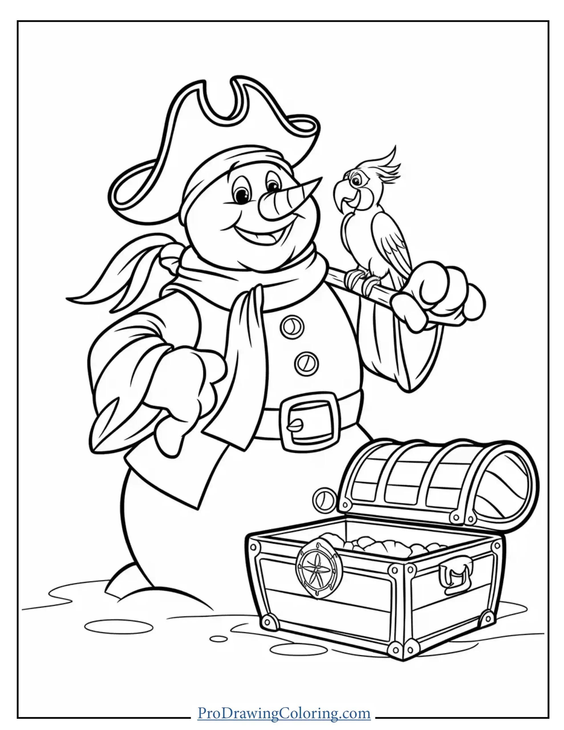 pirate snowman coloring sheet