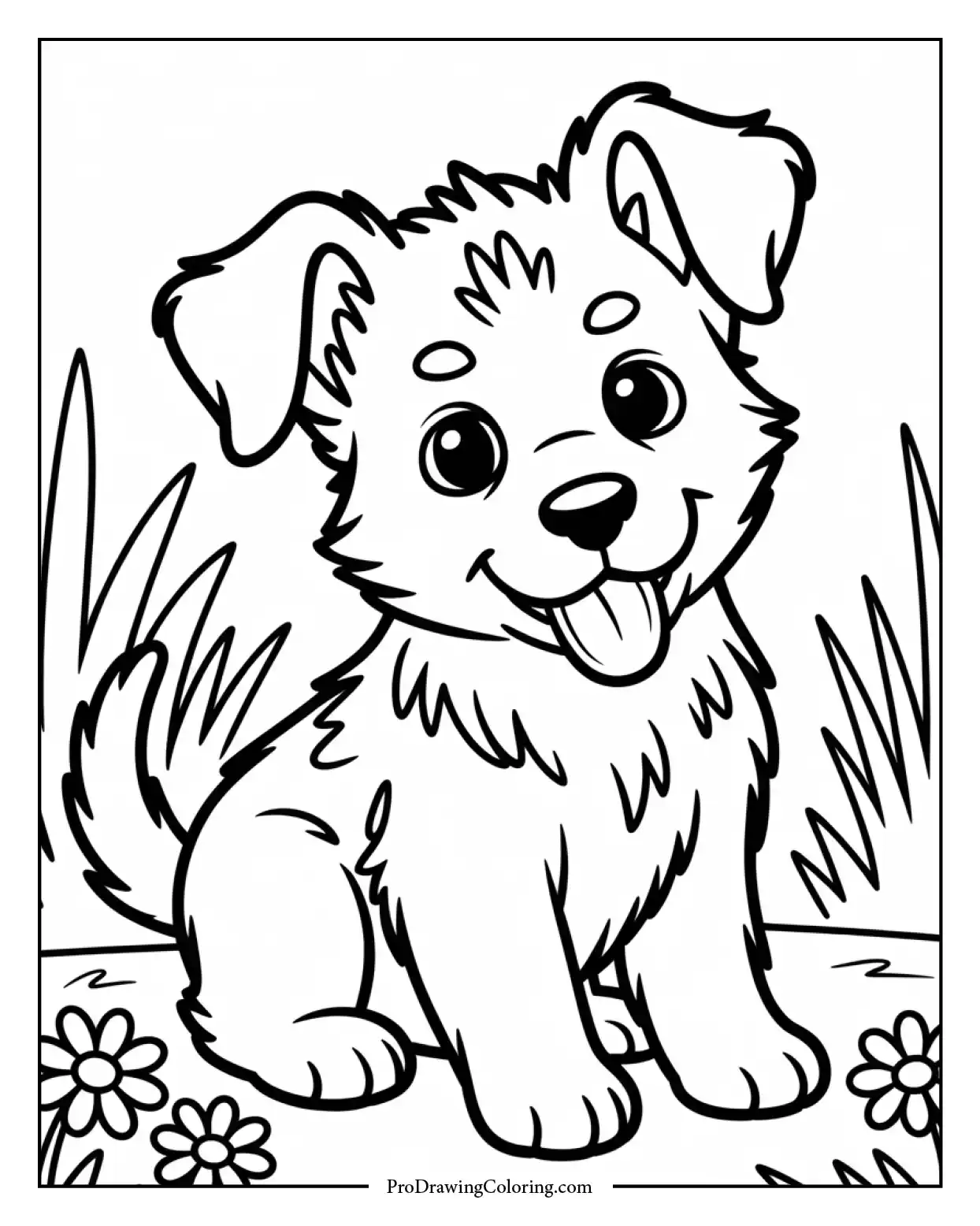 free german shepherd puppy coloring sheet Free printable sheet featuring a cute German Shepherd puppy sitting and wagging its tail