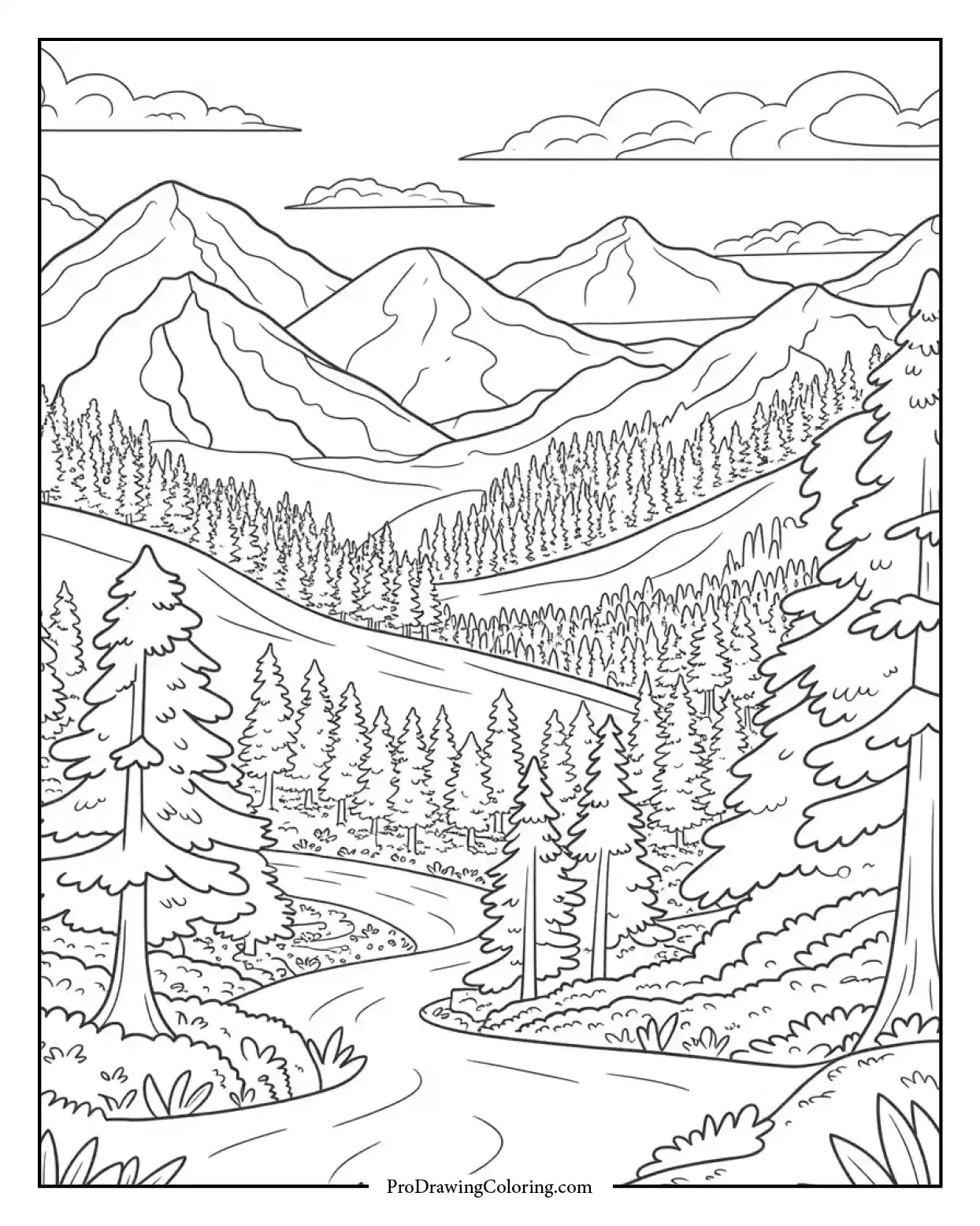 Inspiring fall design featuring scenic mountain landscape with colorful fall trees.