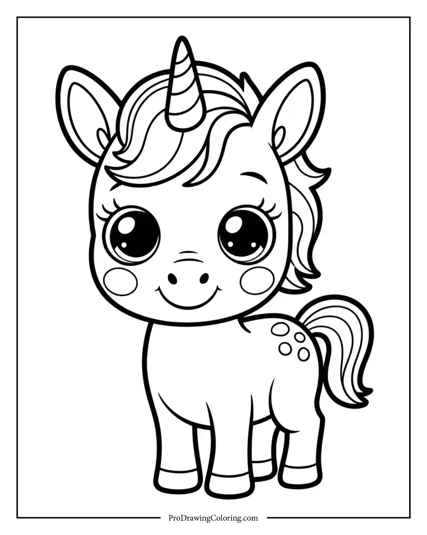 baby unicorn coloring page printable Baby unicorn coloring page printable with soft outlines and playful design