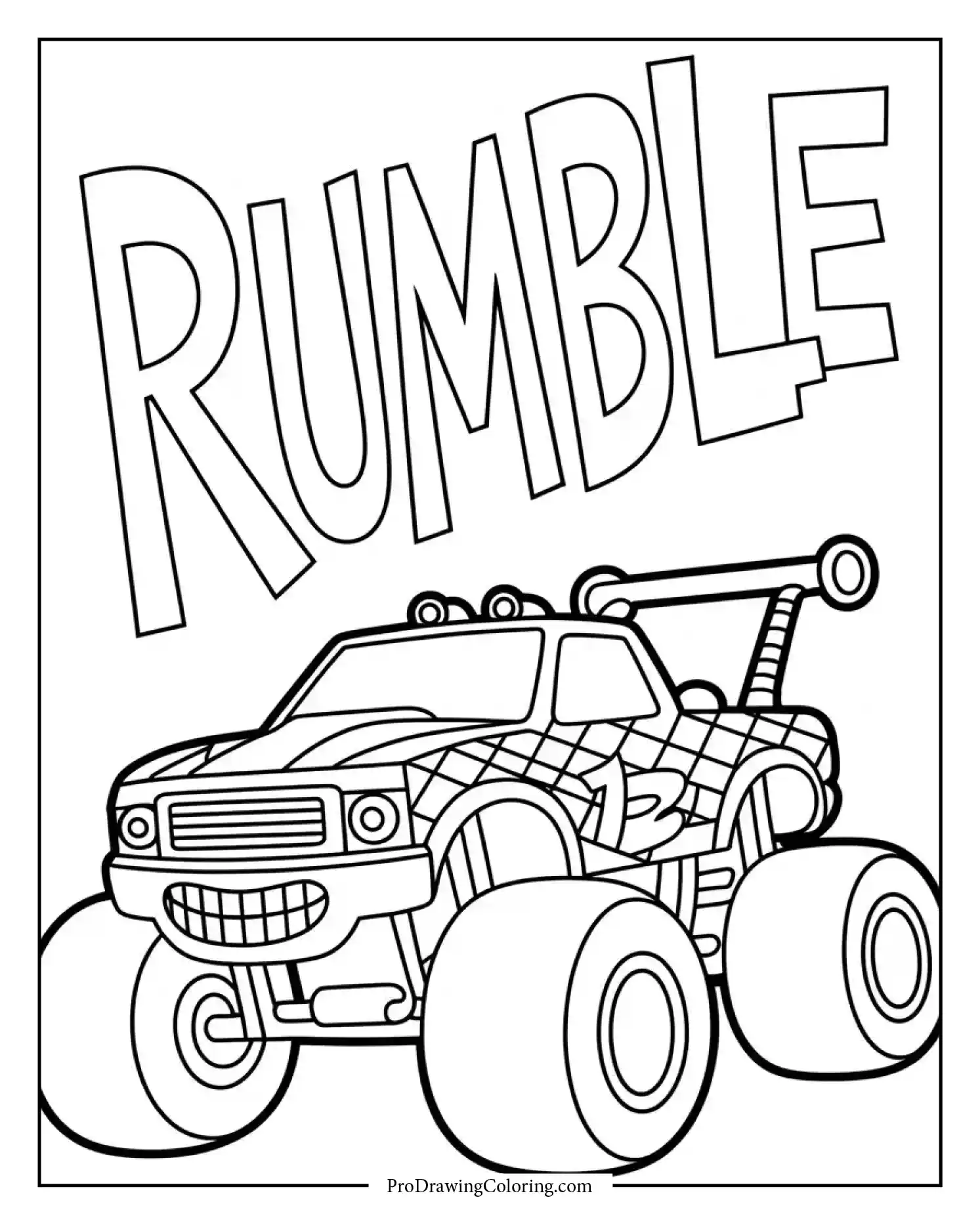 easy monster truck coloring pages bold lines