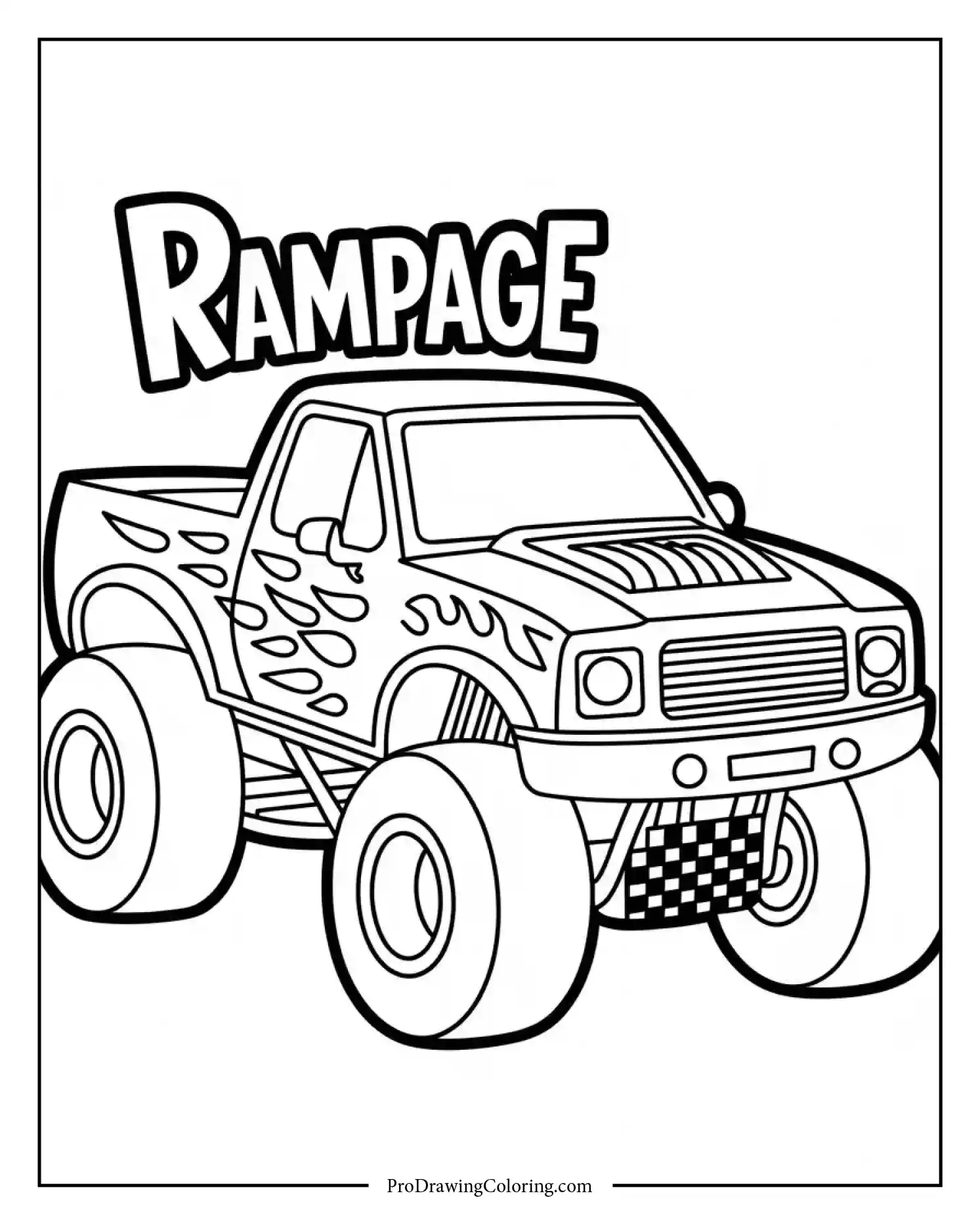 monster truck coloring page printable no background