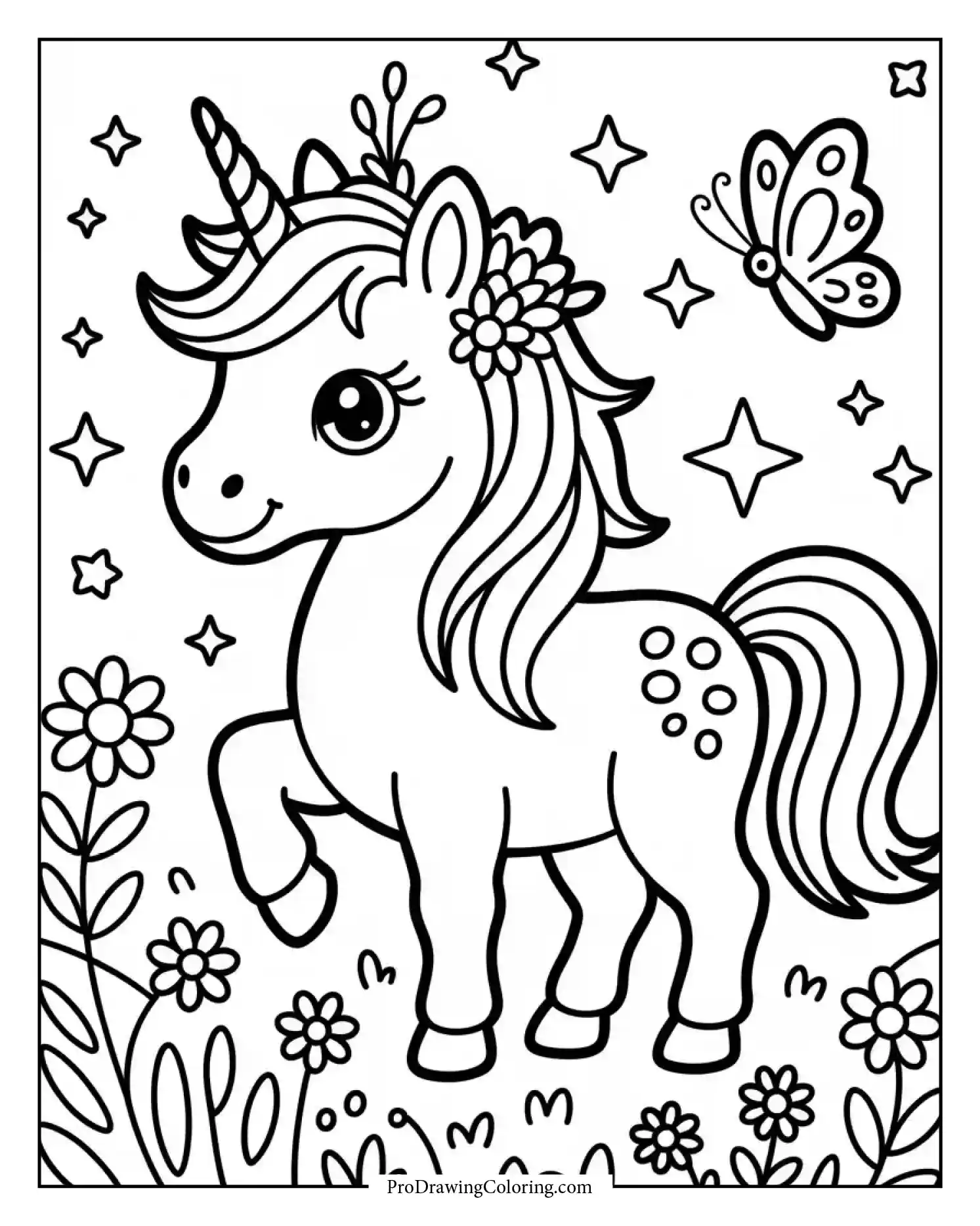 smiling unicorn coloring page printable Smiling unicorn coloring page printable with cute details for kids to enjoy