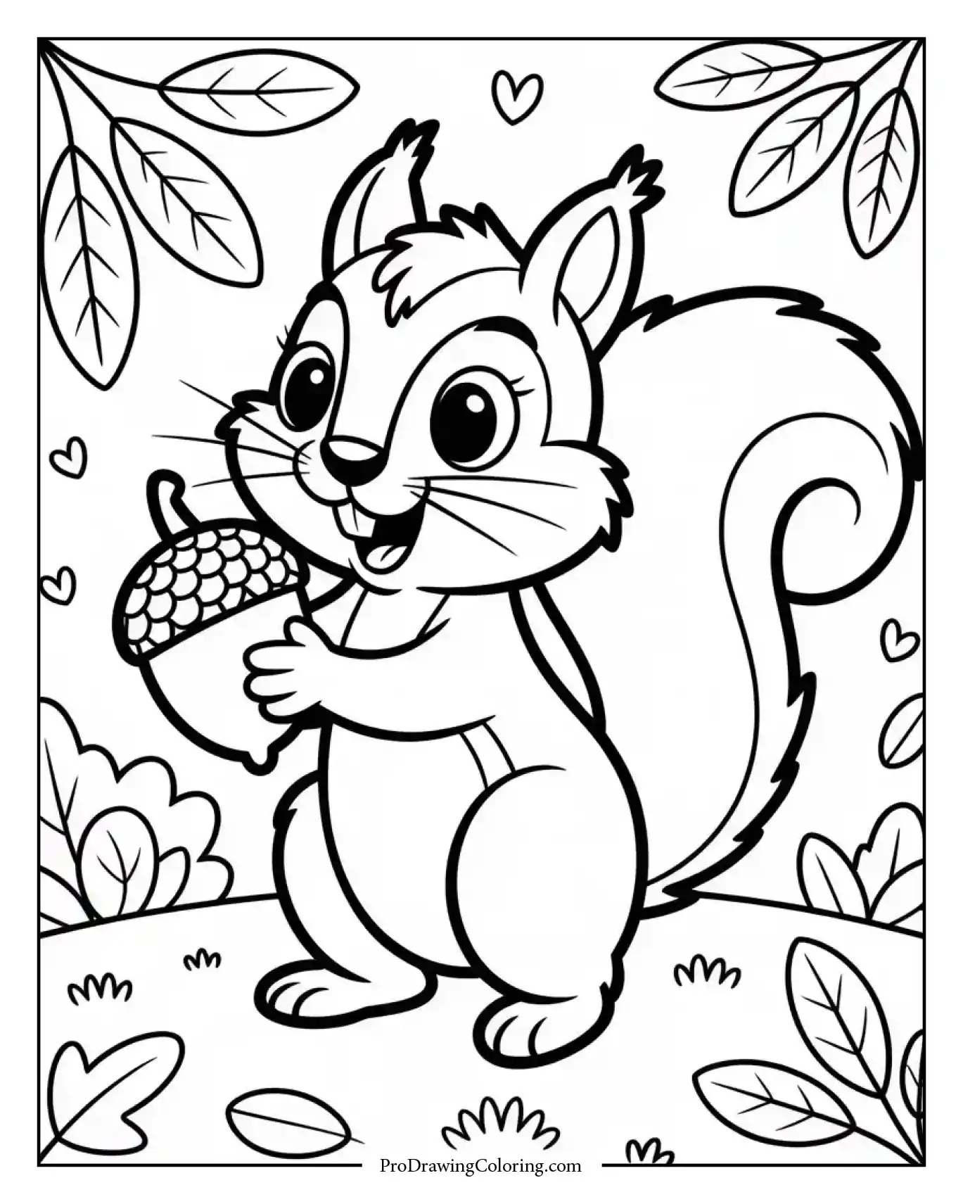thanksgiving squirrel Cute squirrel holding an acorn in autumn setting