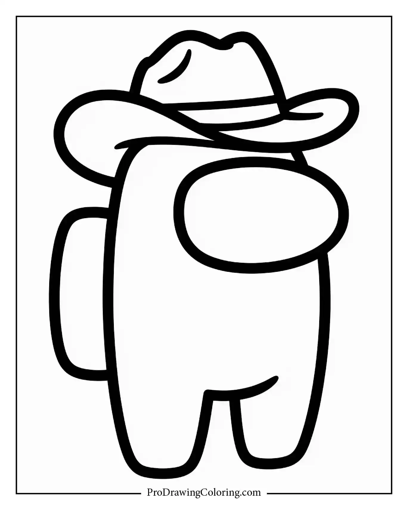 Among Us coloring pages – cowboy hat western style crewmate