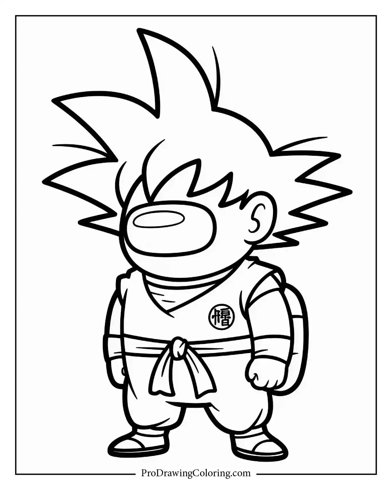 Among Us coloring pages – Goku inspired supercharged crewmate