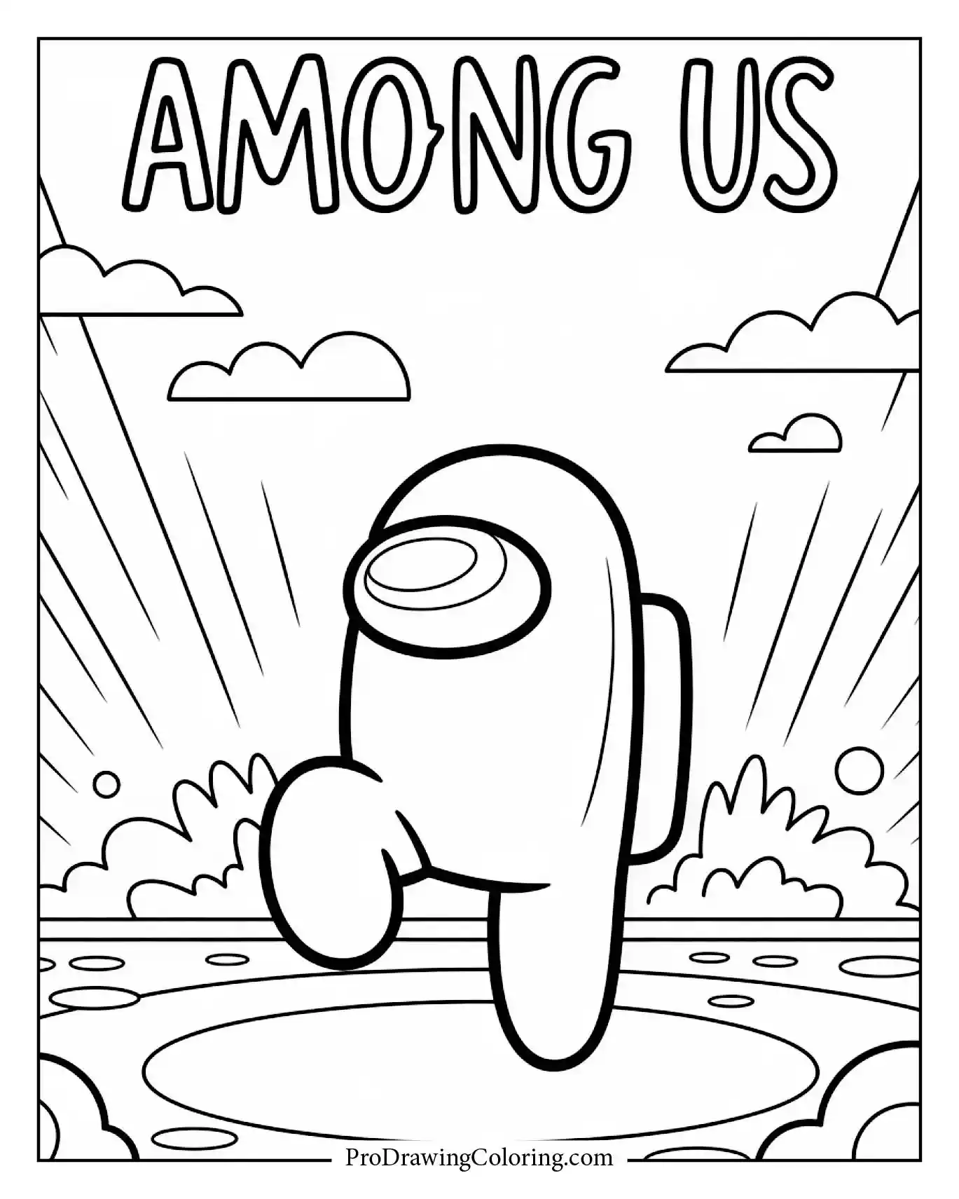 Among Us coloring pages – explosion sabotage printable