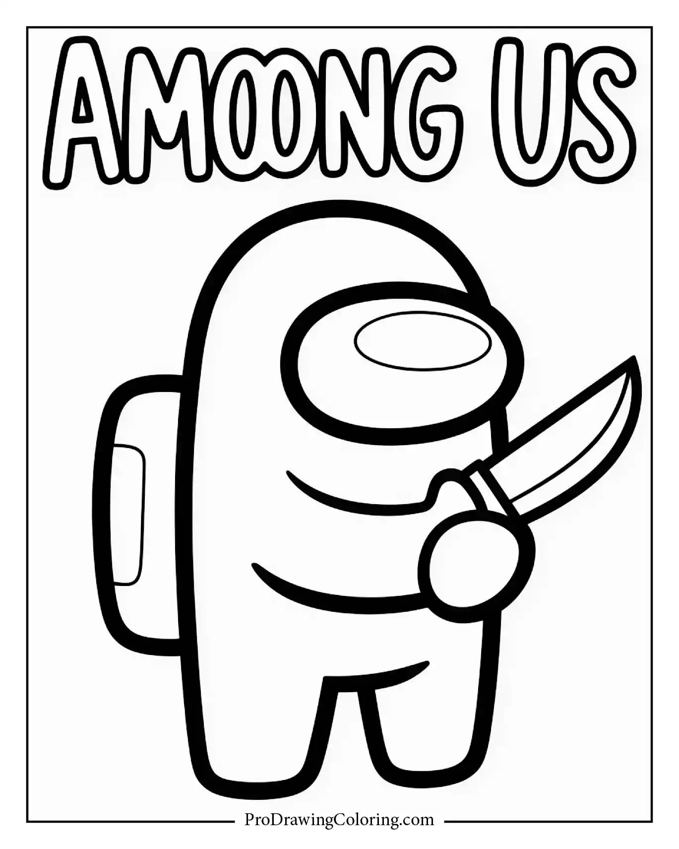 Among Us coloring pages – impostor knife sabotage art