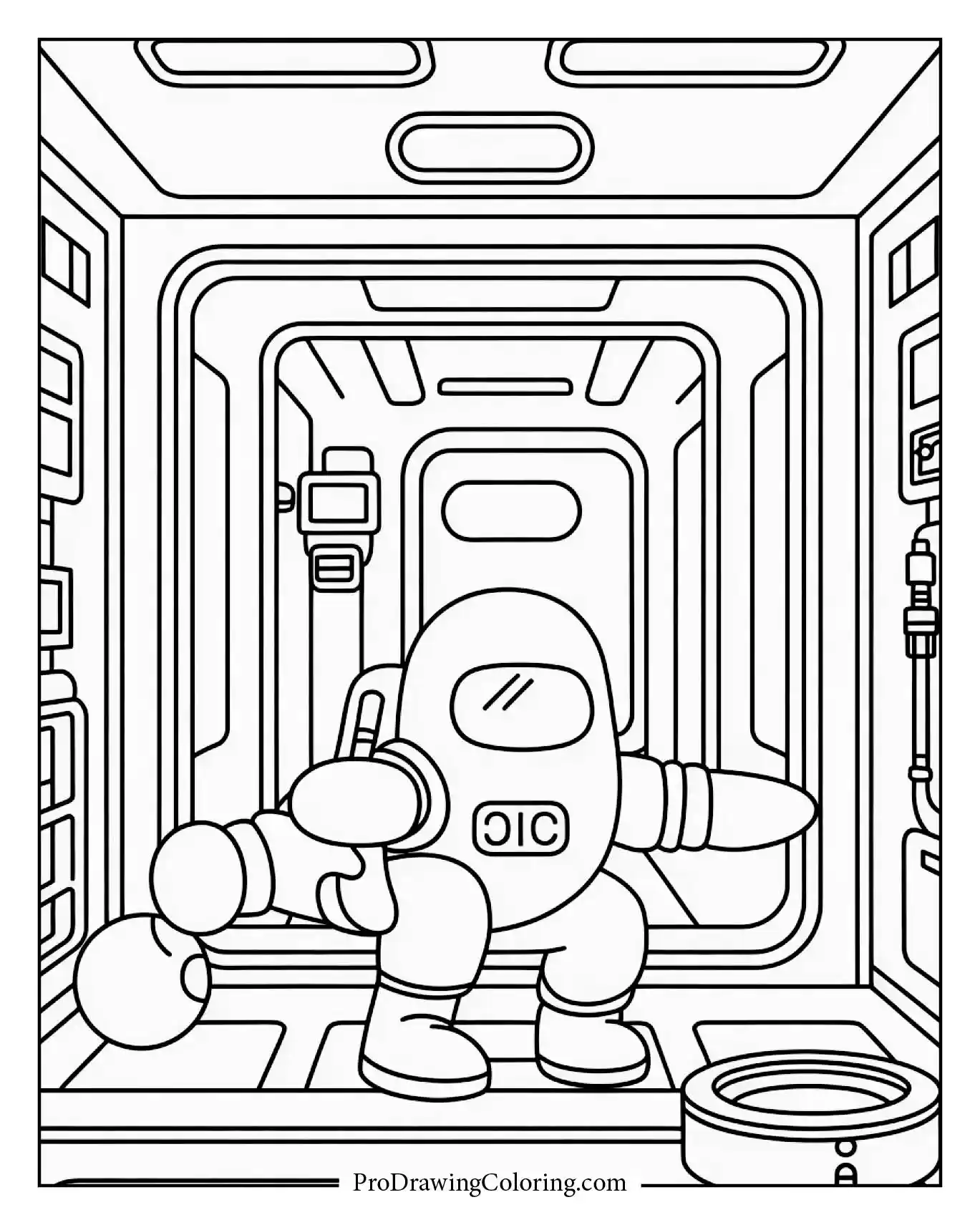 Among Us coloring pages – oxygen repair emergency task