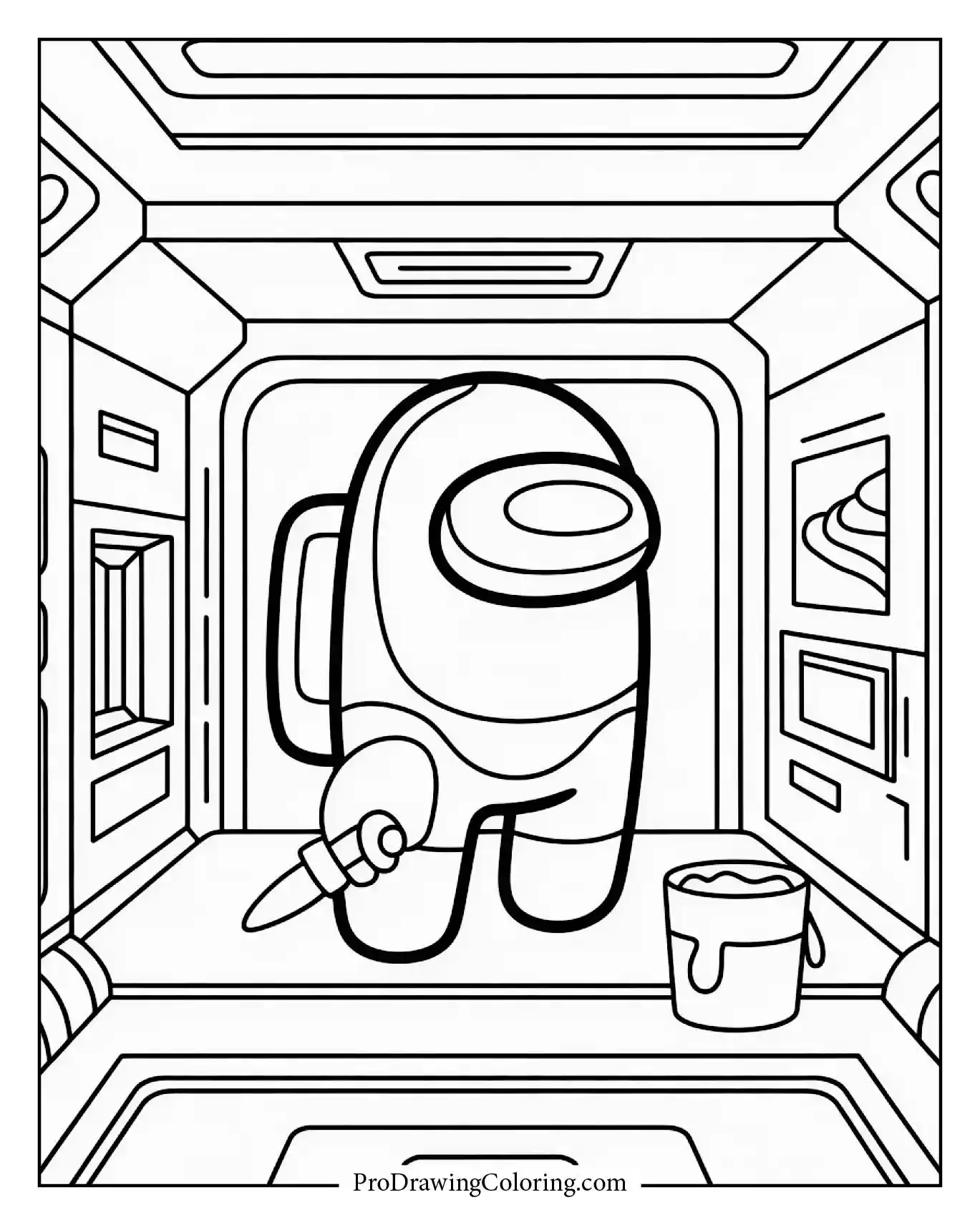Among Us coloring pages – painting walls room décor