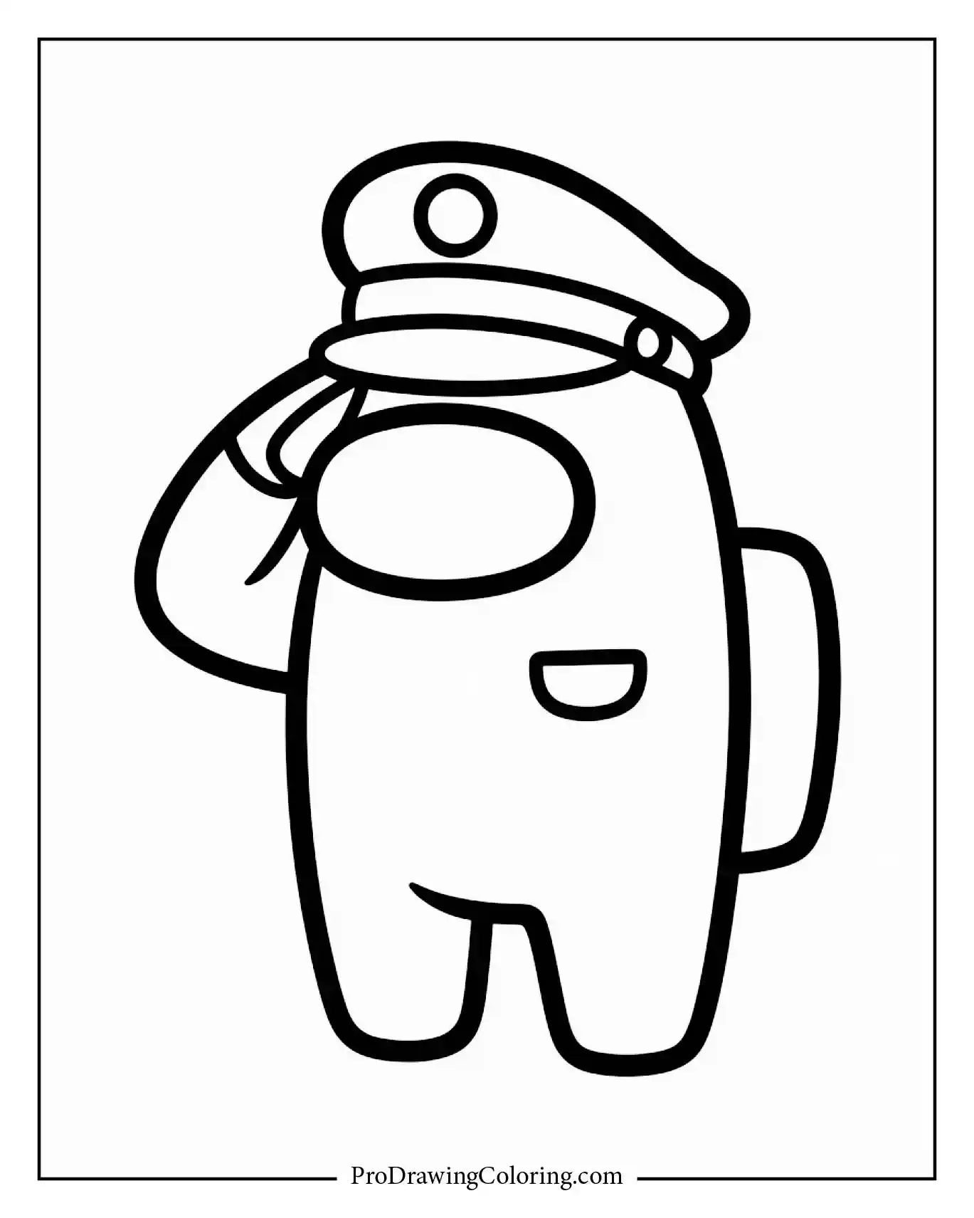 Among Us coloring pages – police officer crewmate printable