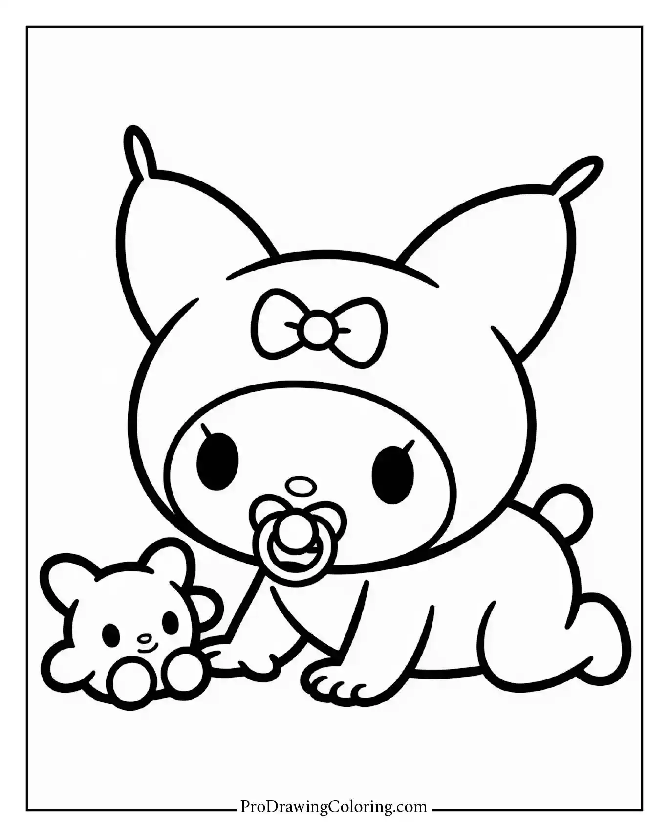 Adorable baby Kuromi, printable version, nursery decor.