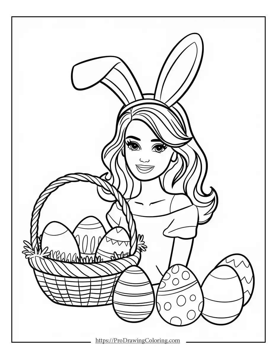 Barbie coloring pages for kids featuring a friendly princess illustration easy to color