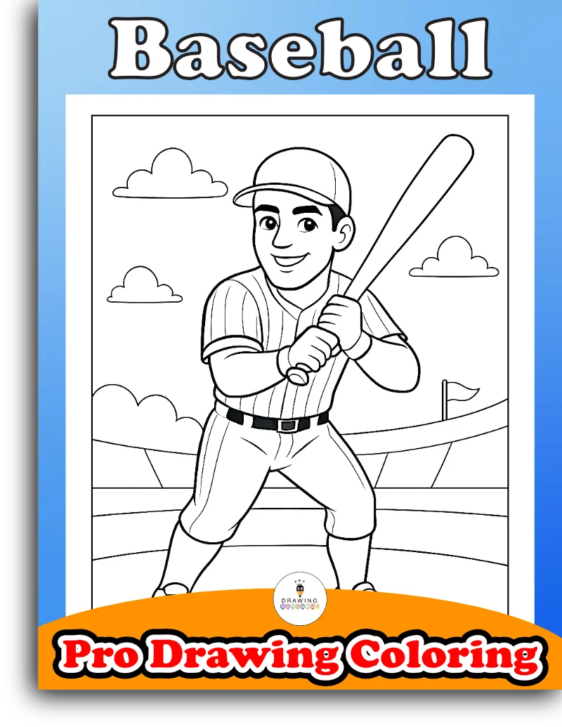 A happy young athlete at the stadium, this new black and white cartoon is a free printable pdf for kids to print.