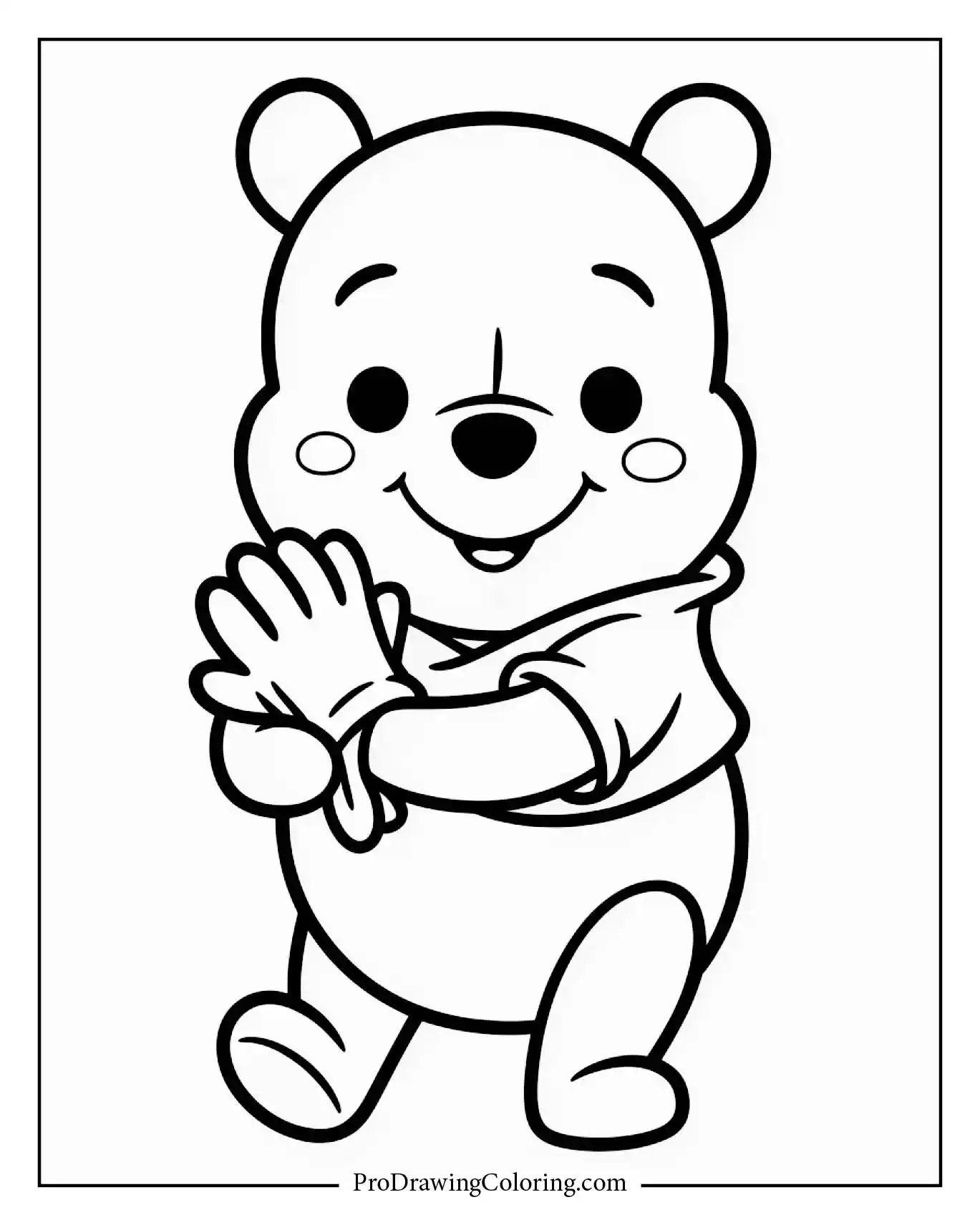 A detailed and fun winnie the pooh holding glove scene, perfect for coloring fun.