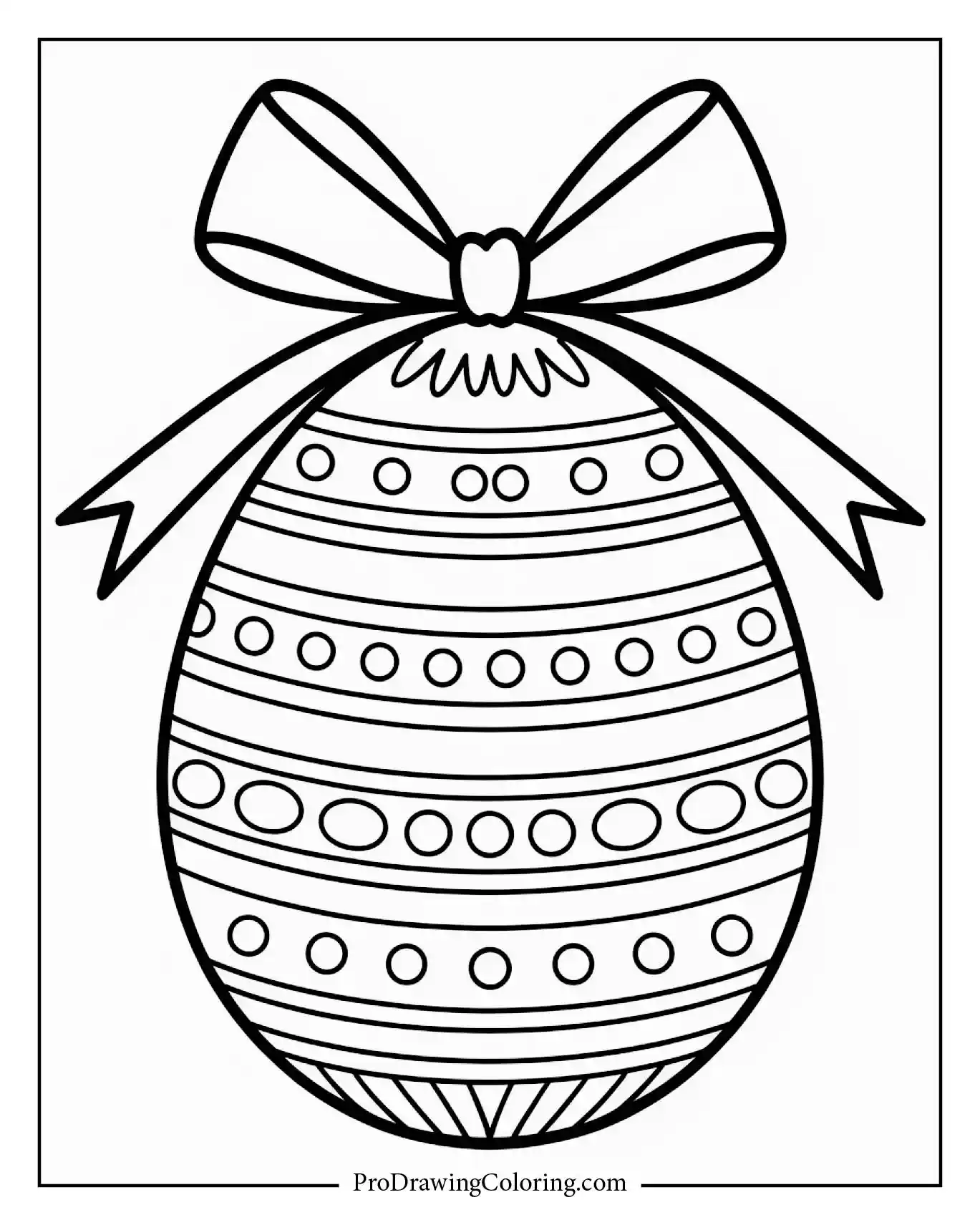 A beautifully decorated Easter egg wrapped with ribbons and pearls. Relaxing Easter printable to color and celebrate the season.