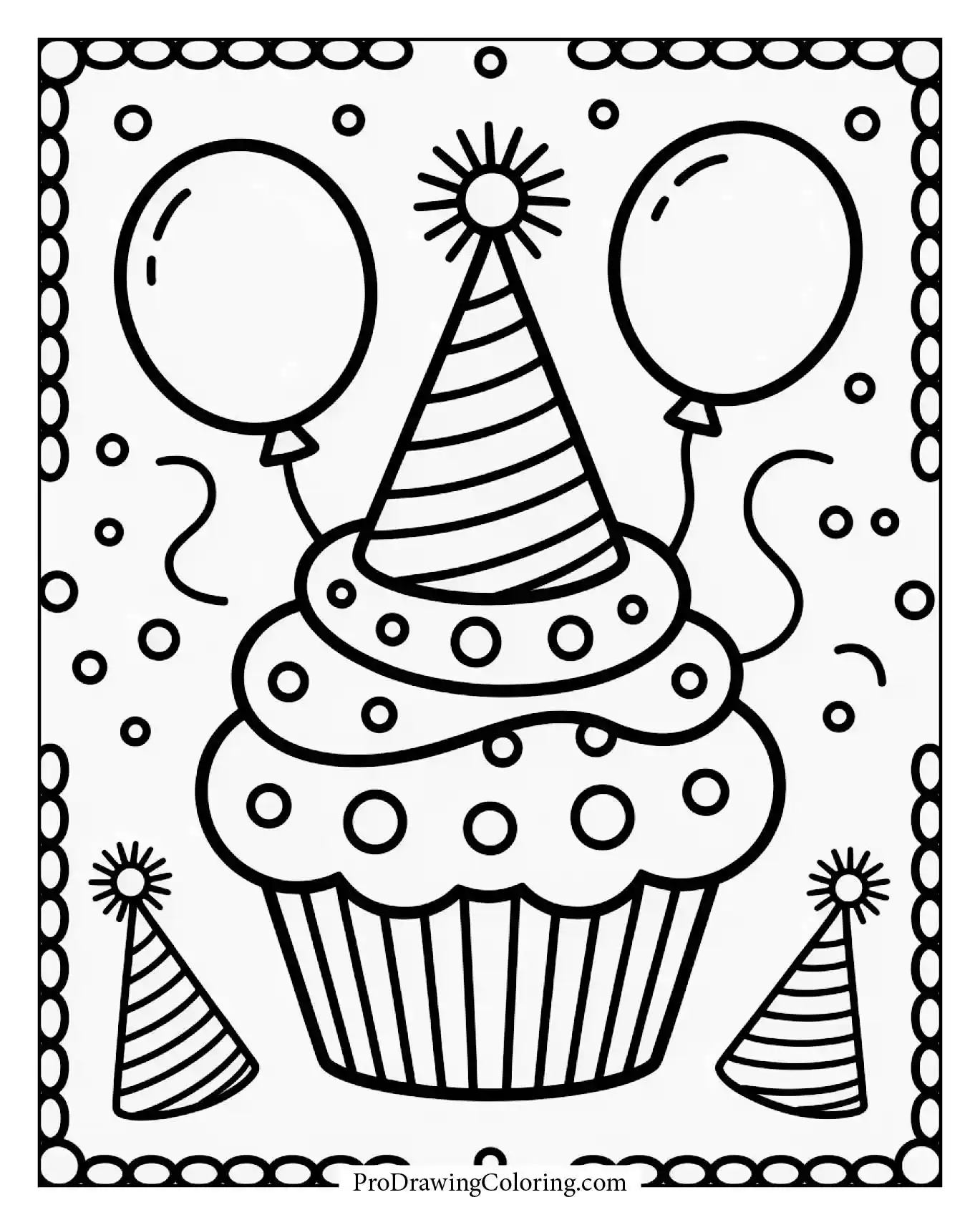 Cupcake coloring pages – birthday cupcake coloring page with candles