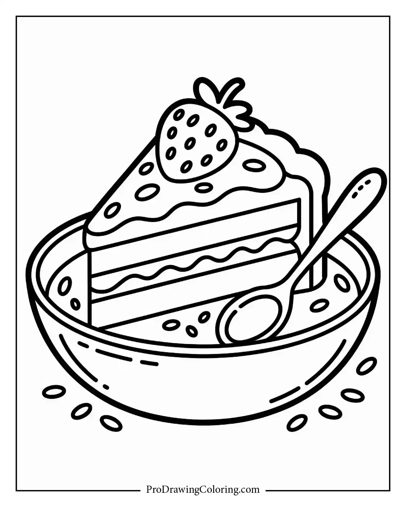 Sweet cake slice food illustration with frosting layers