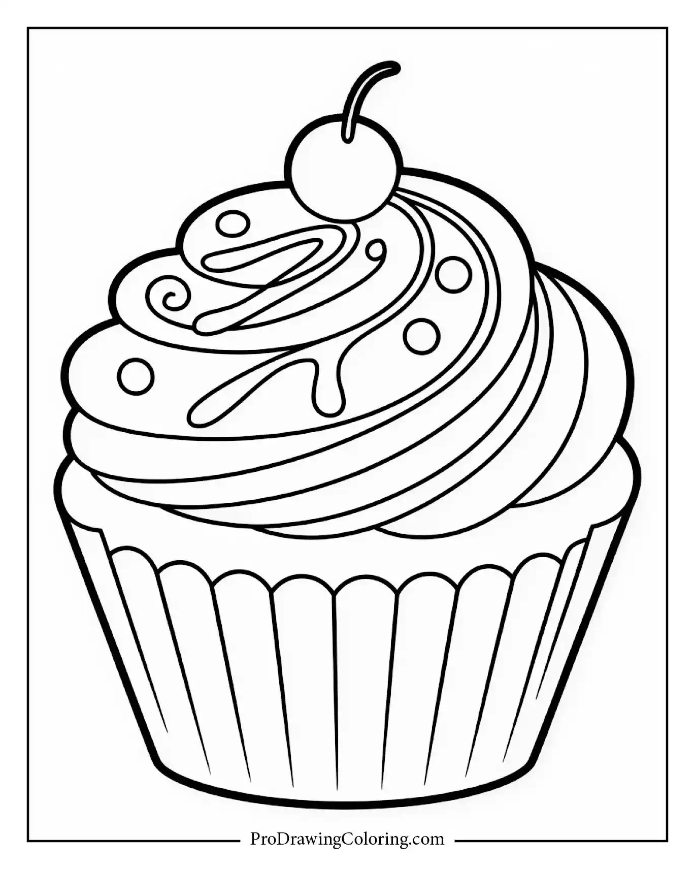 Cupcake coloring pages – caramel cupcake printable with dripping sauce