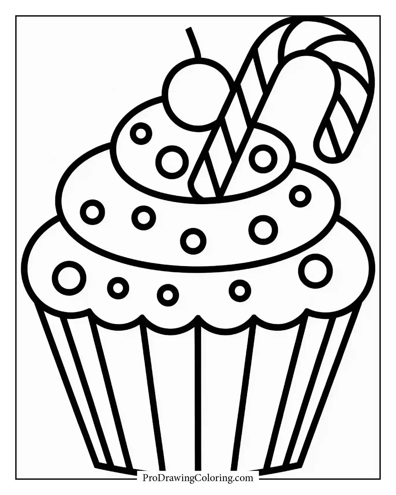 Cupcake coloring pages – Christmas cupcake coloring page with holly and lights