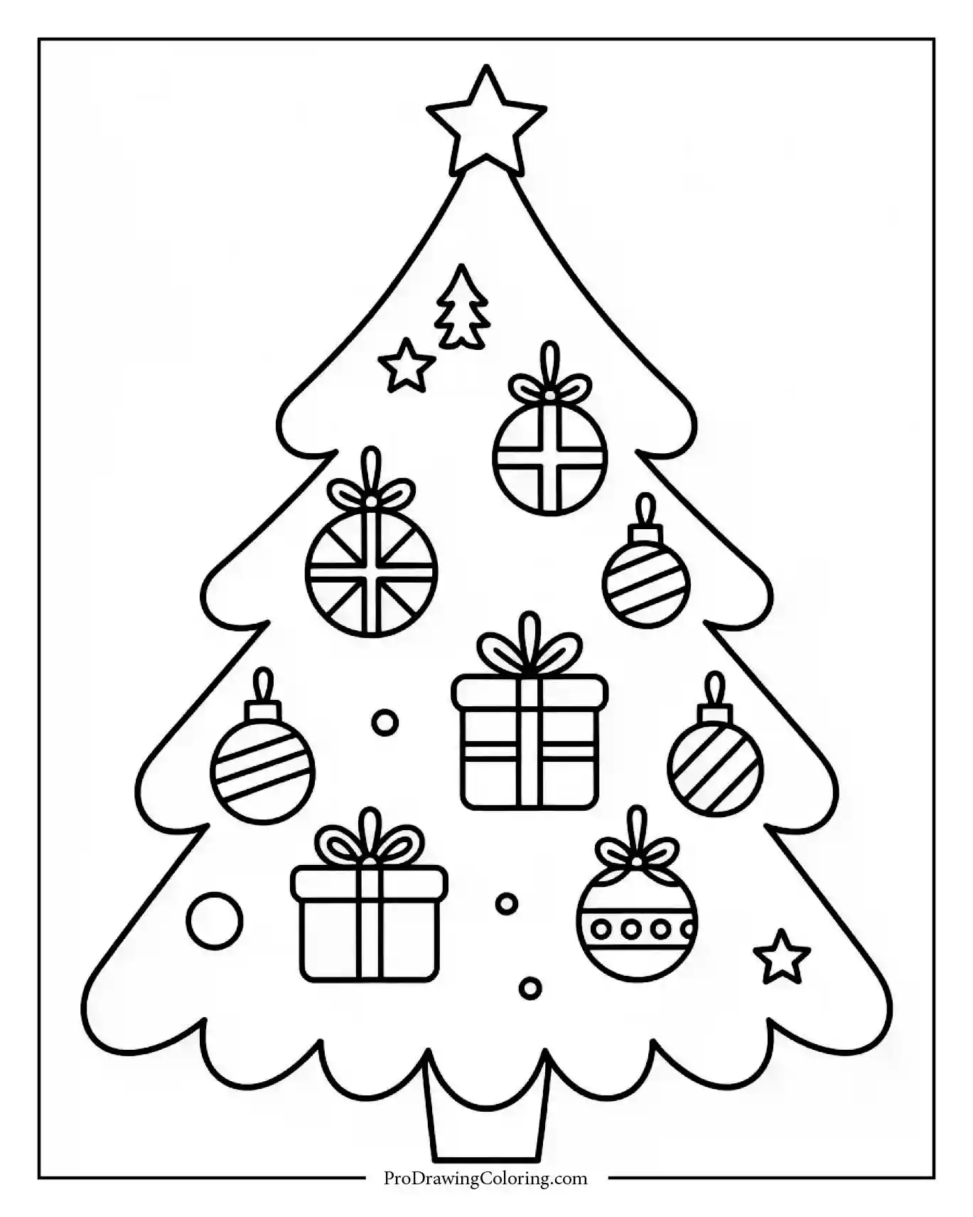 christmas tree with gift ornaments Christmas tree decorated with gift-shaped ornaments and ribbons