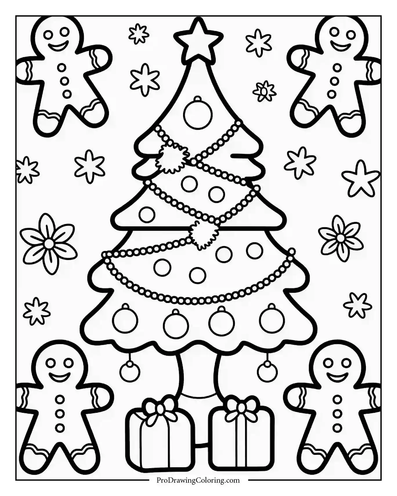 christmas tree with gingerbread men Christmas tree surrounded by gingerbread men cookies