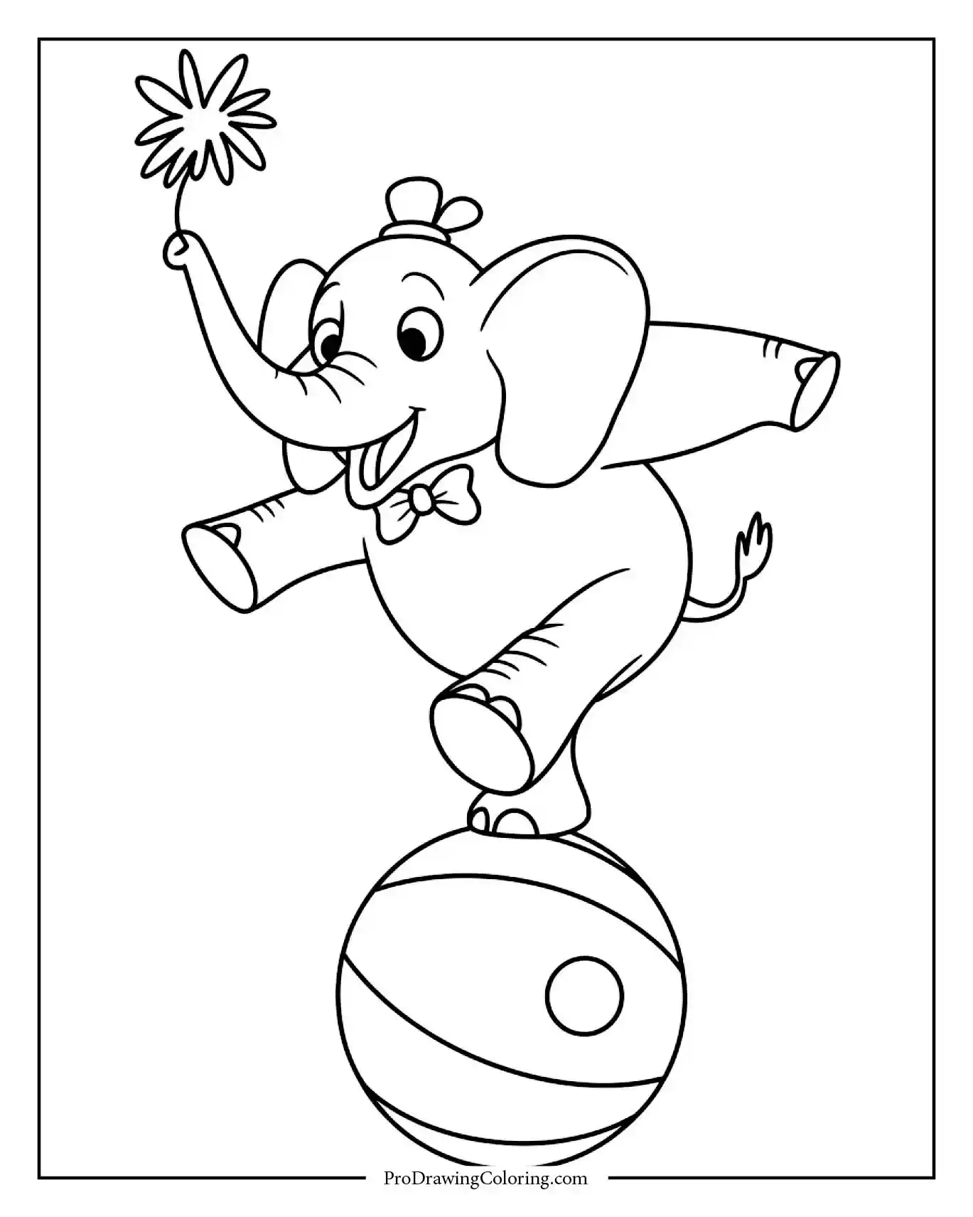 circus elephant balancing ball Elephant balancing playfully on circus ball