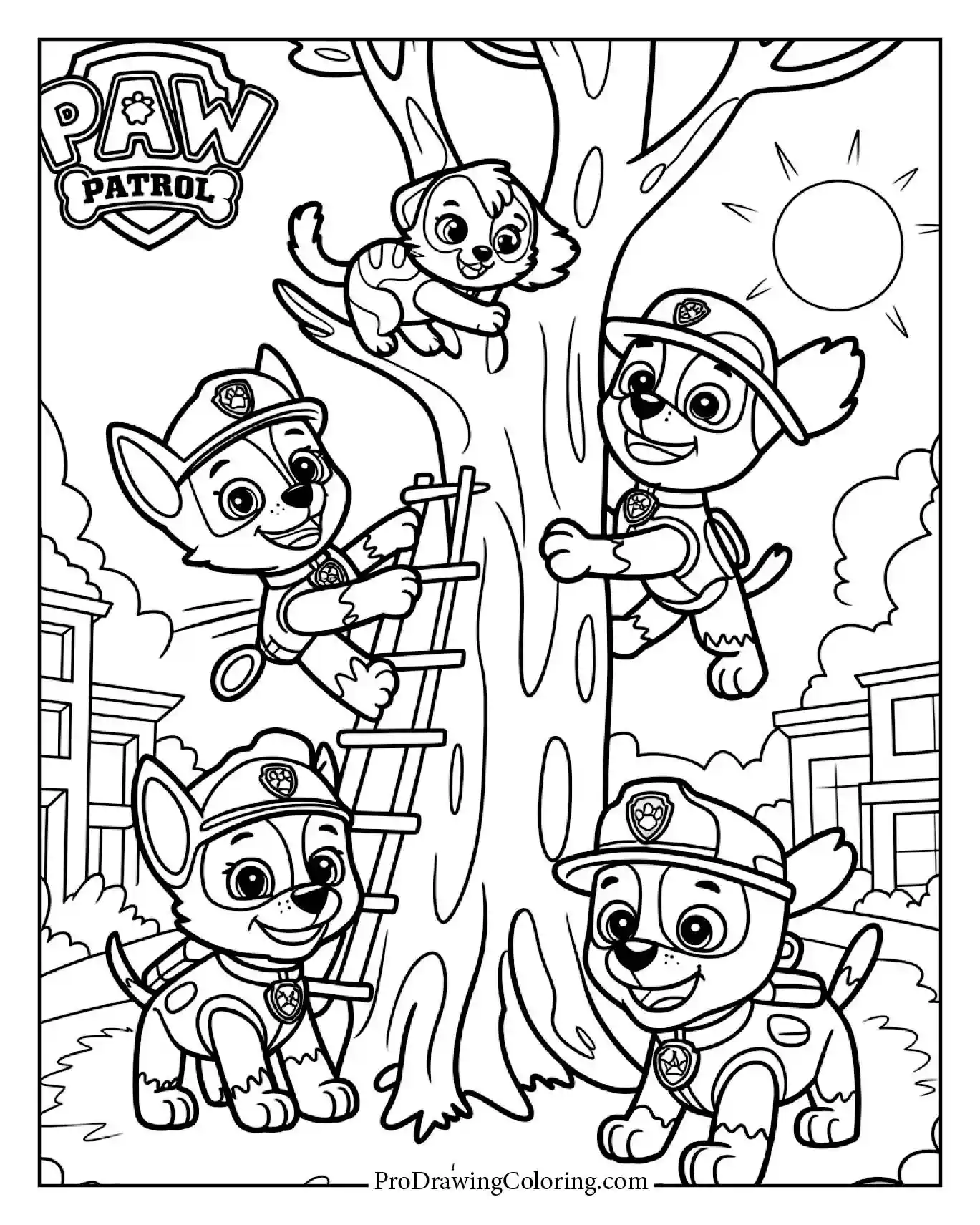 Adventurous coloring pages paw patrol with the team on a rescue mission