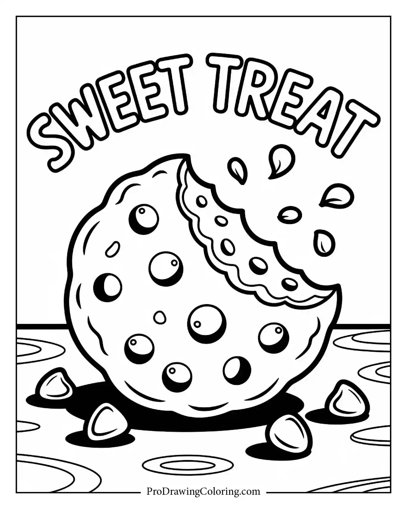 Yummy cookie food illustration with chocolate chips