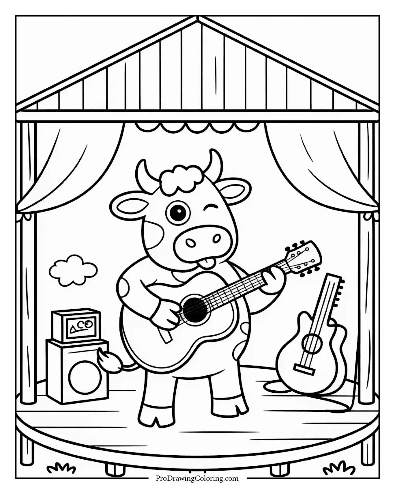 cow guitar music printable