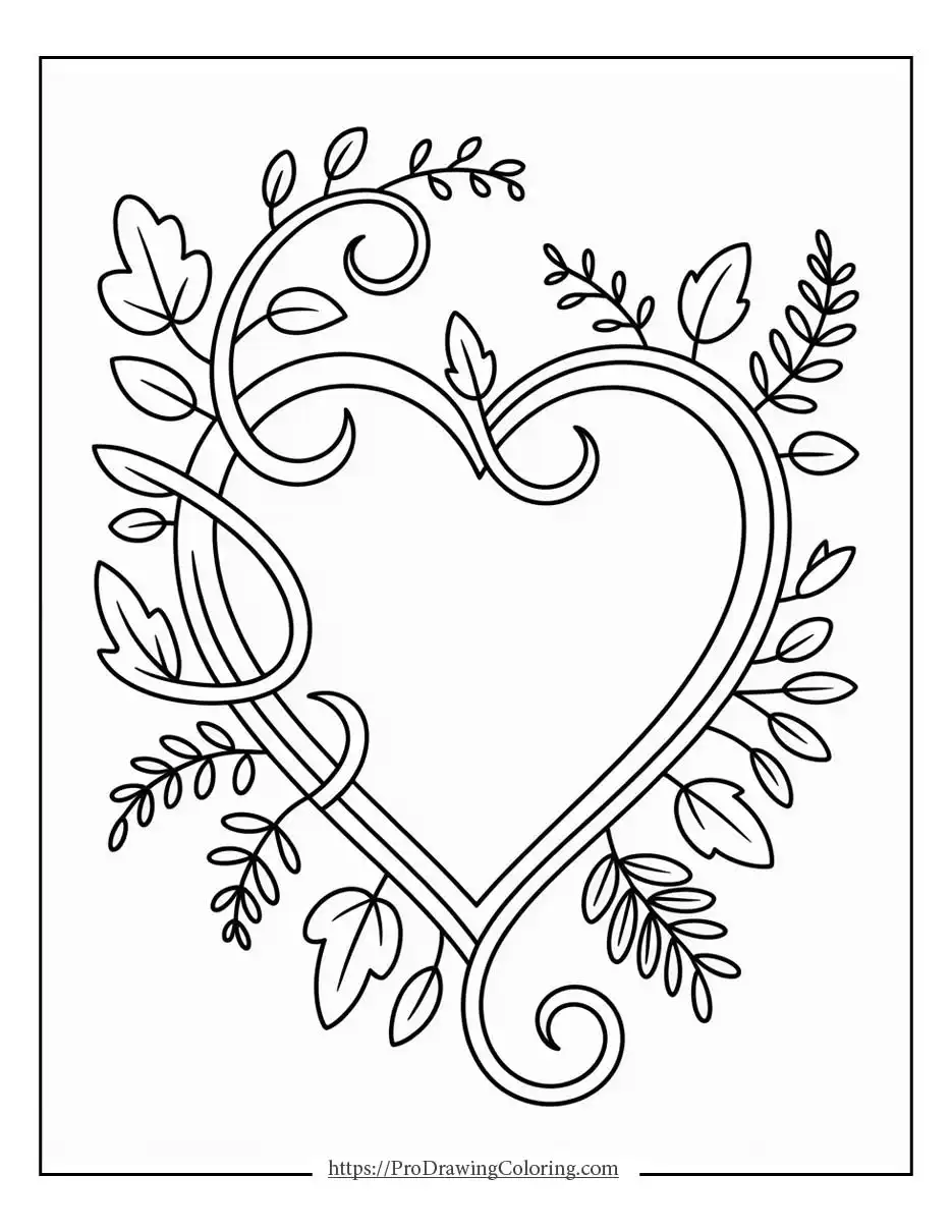 cute heart coloring pages with adorable heart characters and playful style