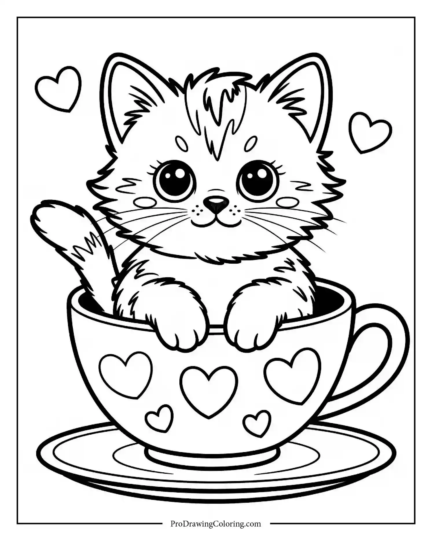 cute kitten Adorable kitten coloring page with playful pose, perfect for kids to enjoy