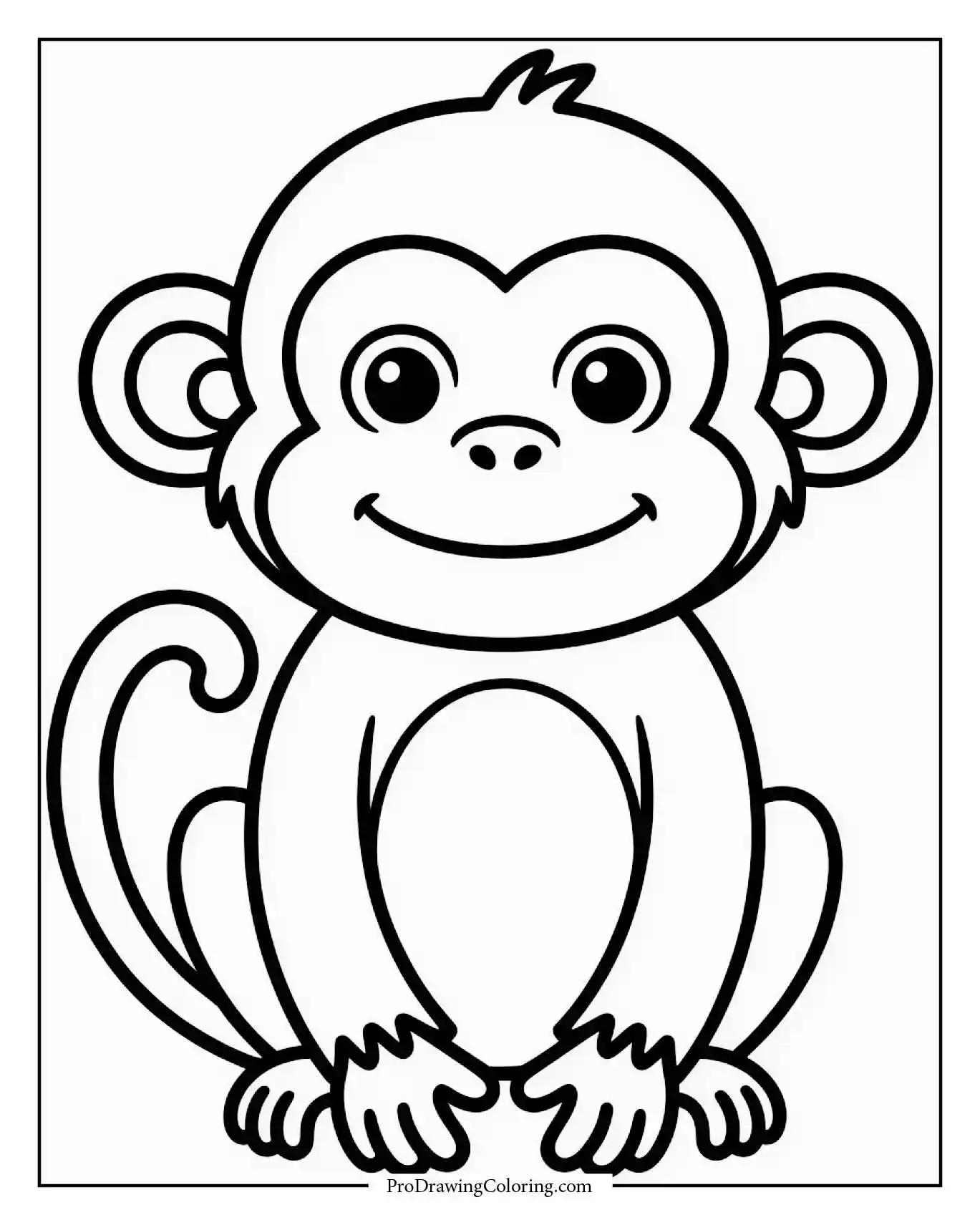 Adorable monkey sitting smiling.