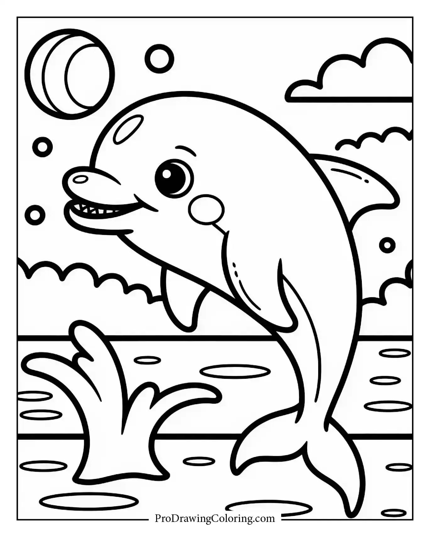 Playful dolphin bouncing ball with nose