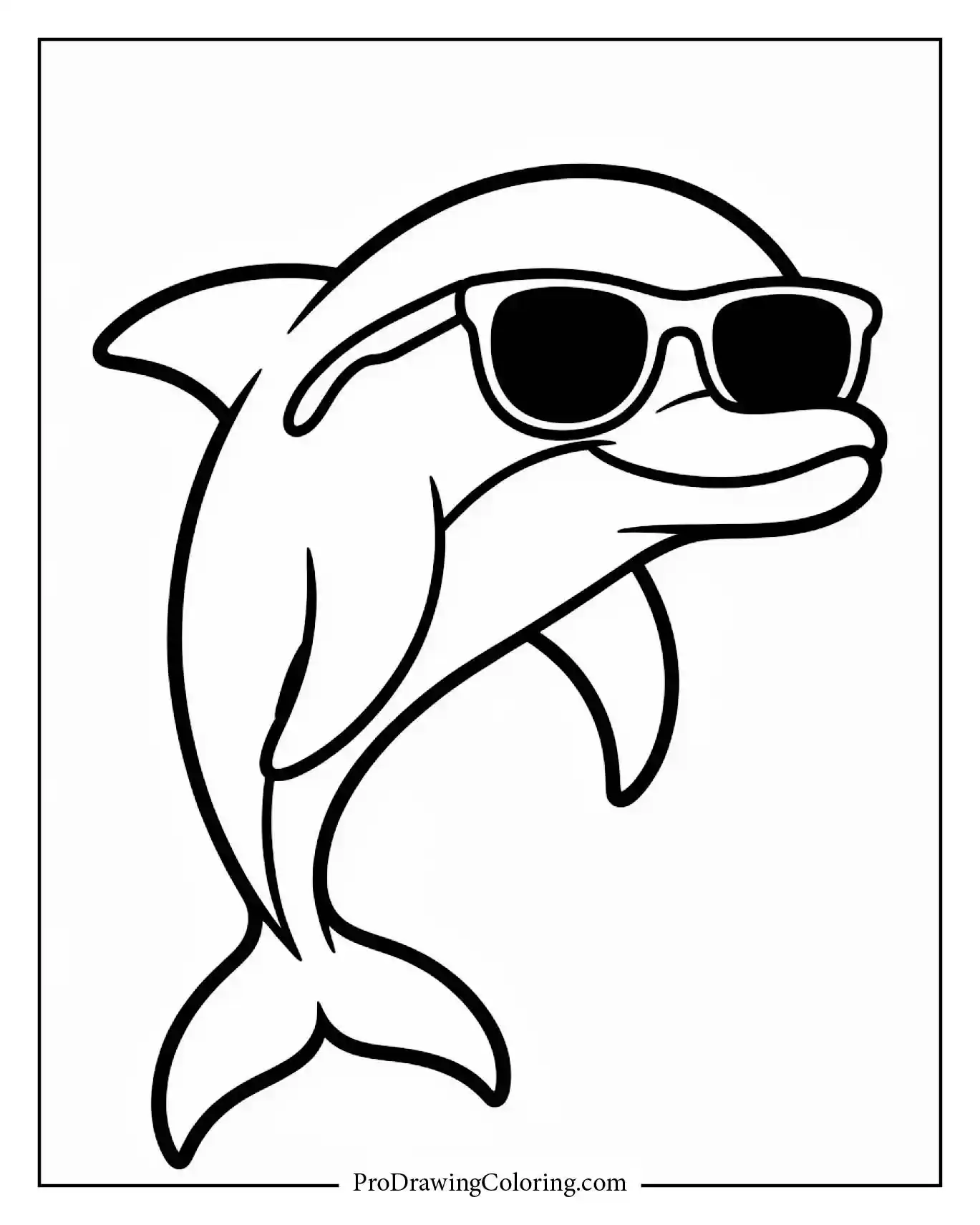 Cool dolphin wearing sunglasses