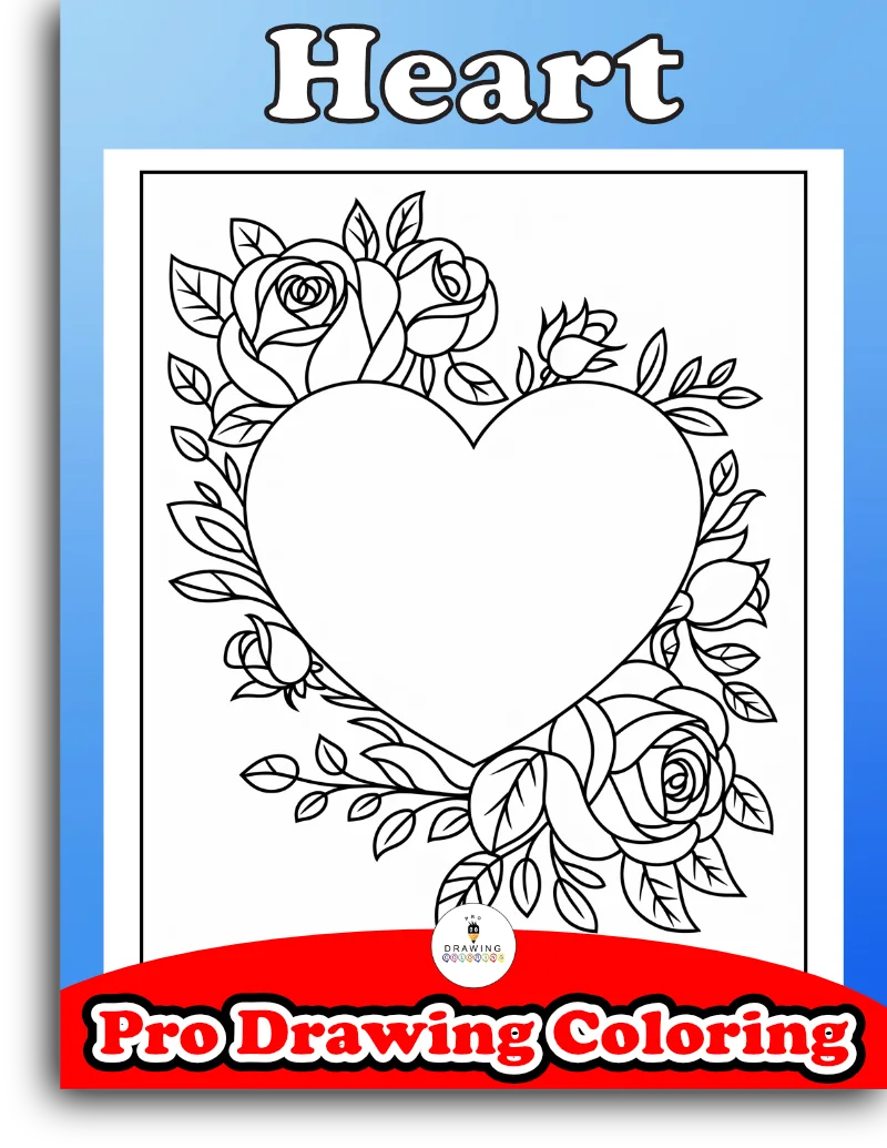 A heart surrounded by roses, these coloring pages are a beautiful new printable for adult and girls.