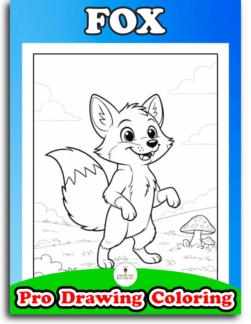 Cute fox coloring pages and forest animal pictures for kindergarten.