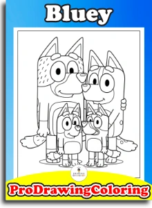 Bluey coloring pages printable designs collection featuring the Heeler family