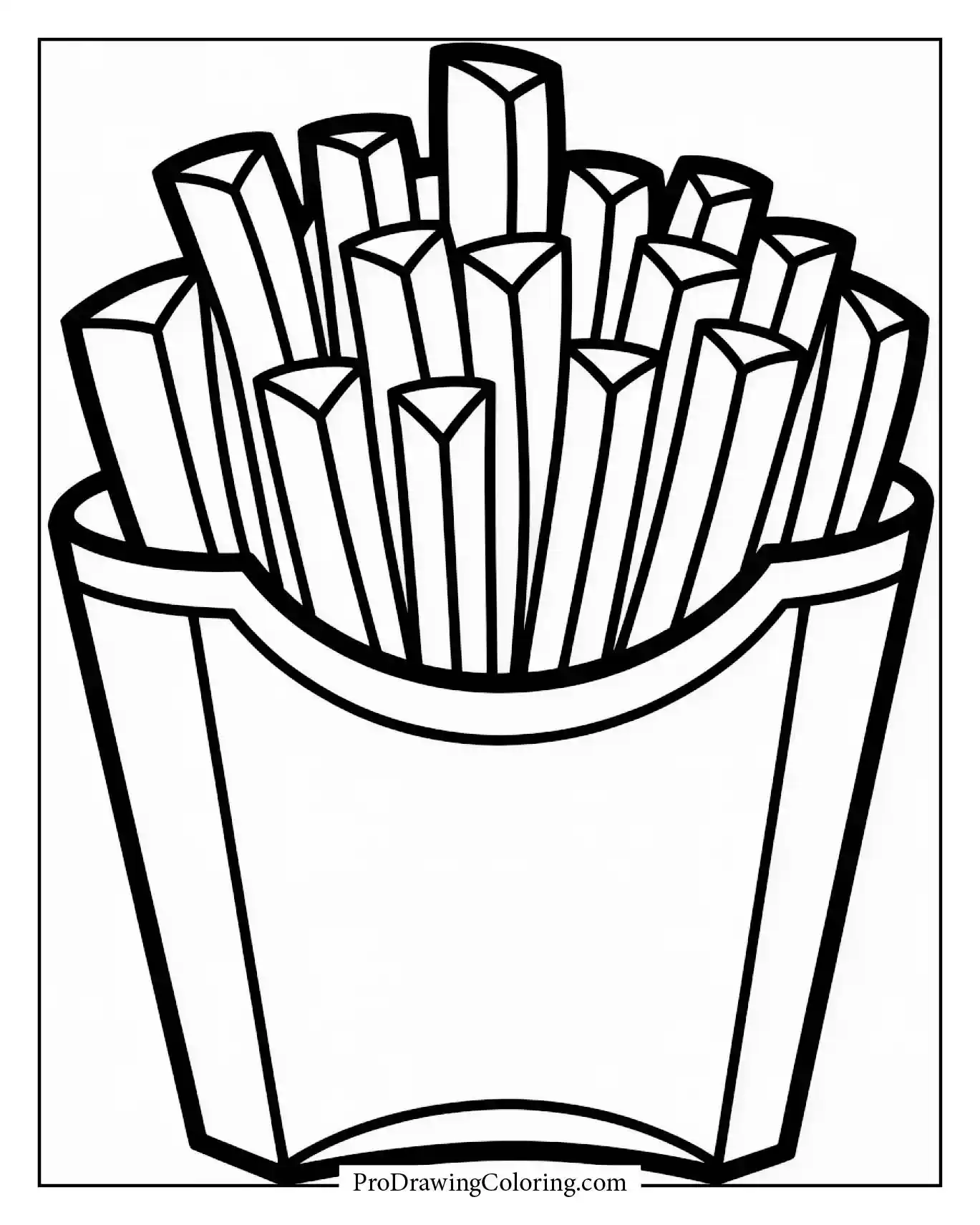 Crispy french fries food artwork in paper box