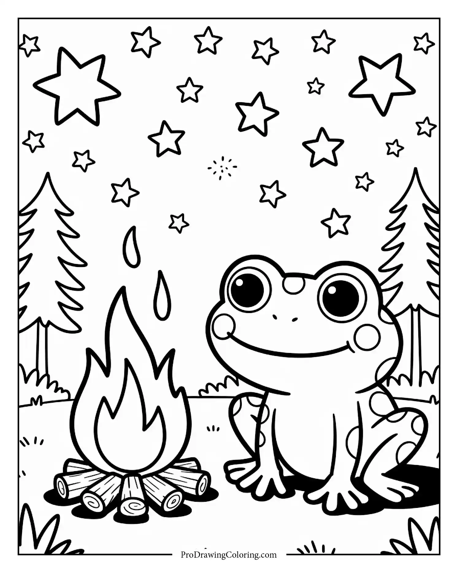 frog campfire stars