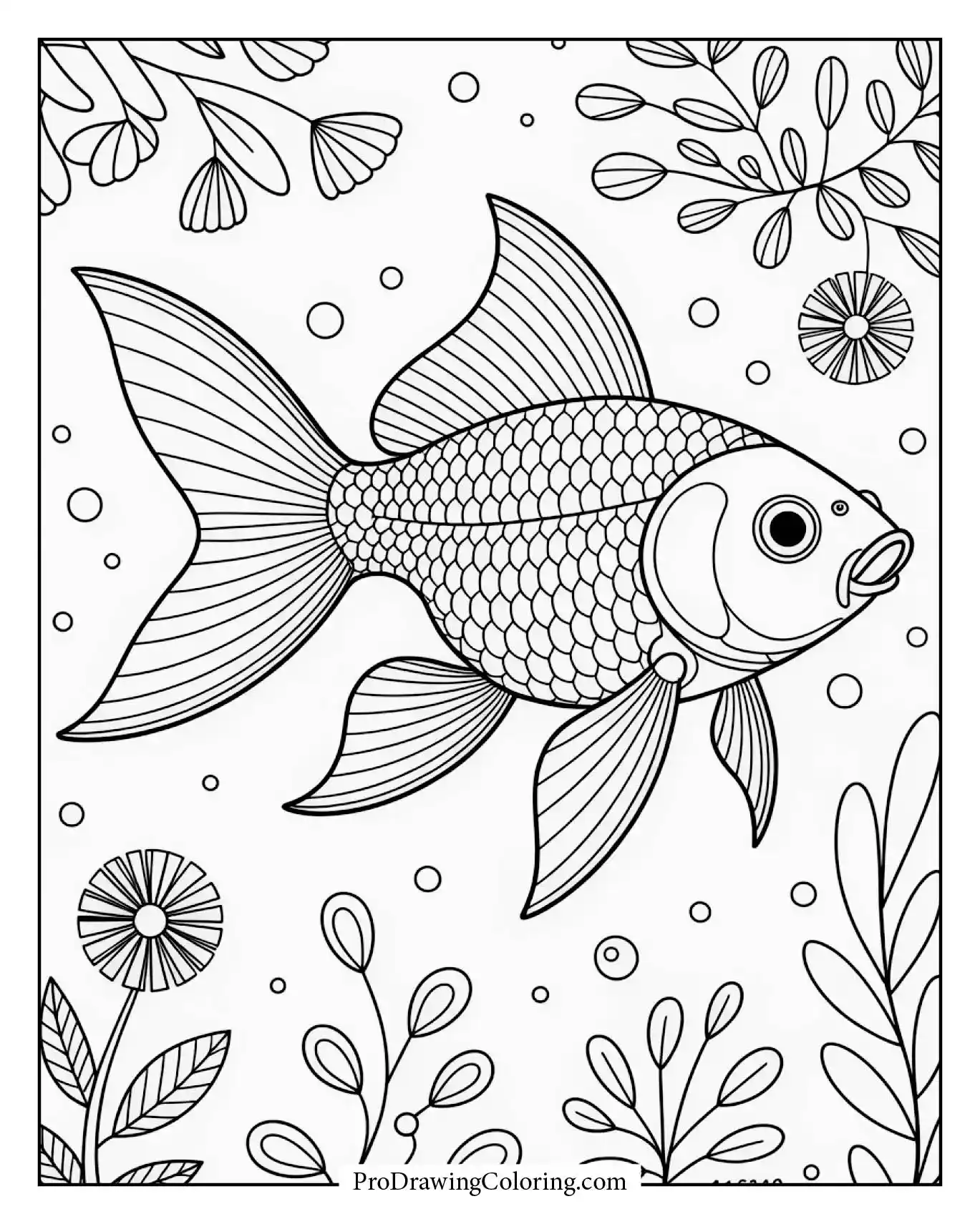 Goldfish with shimmering scales underwater