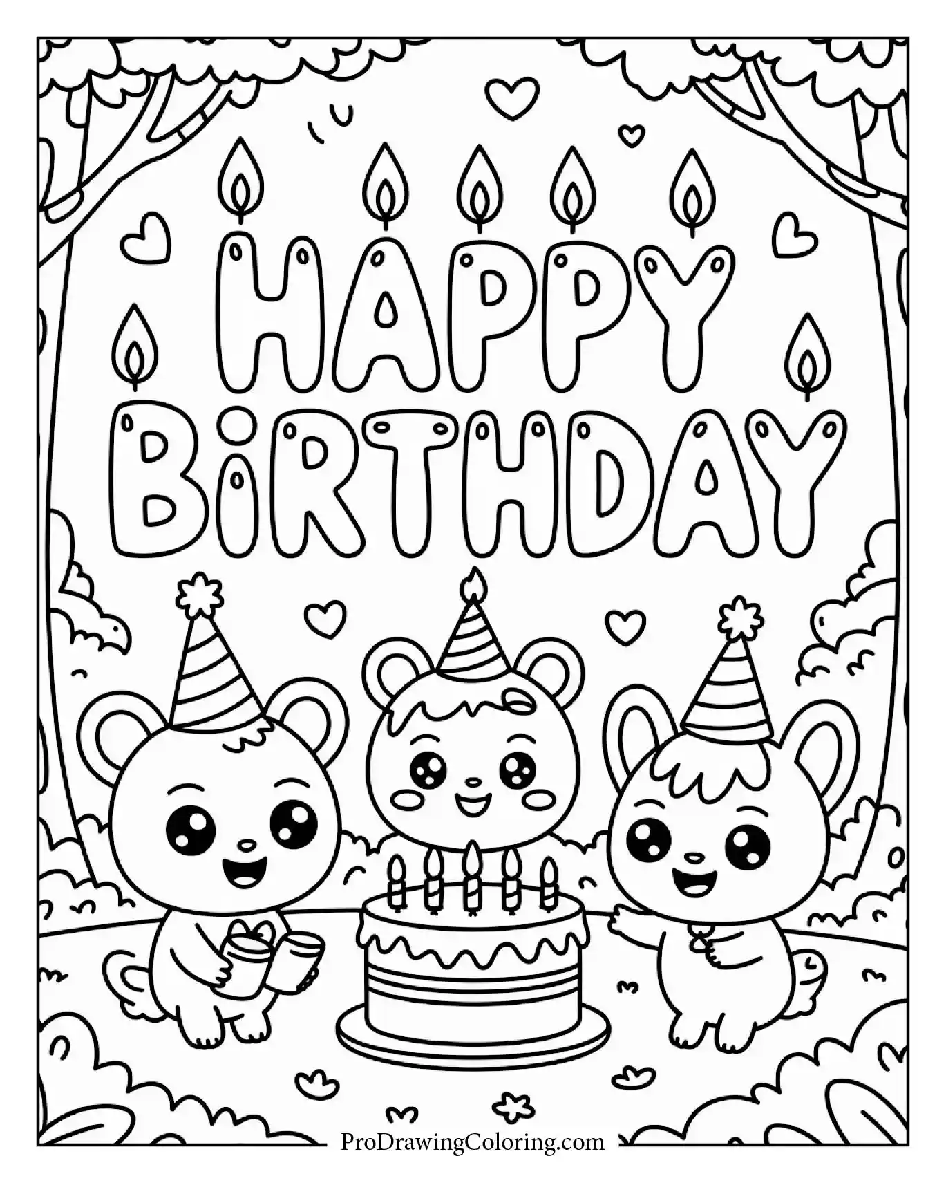 A forest friends birthday scene inspired by nature and animals.